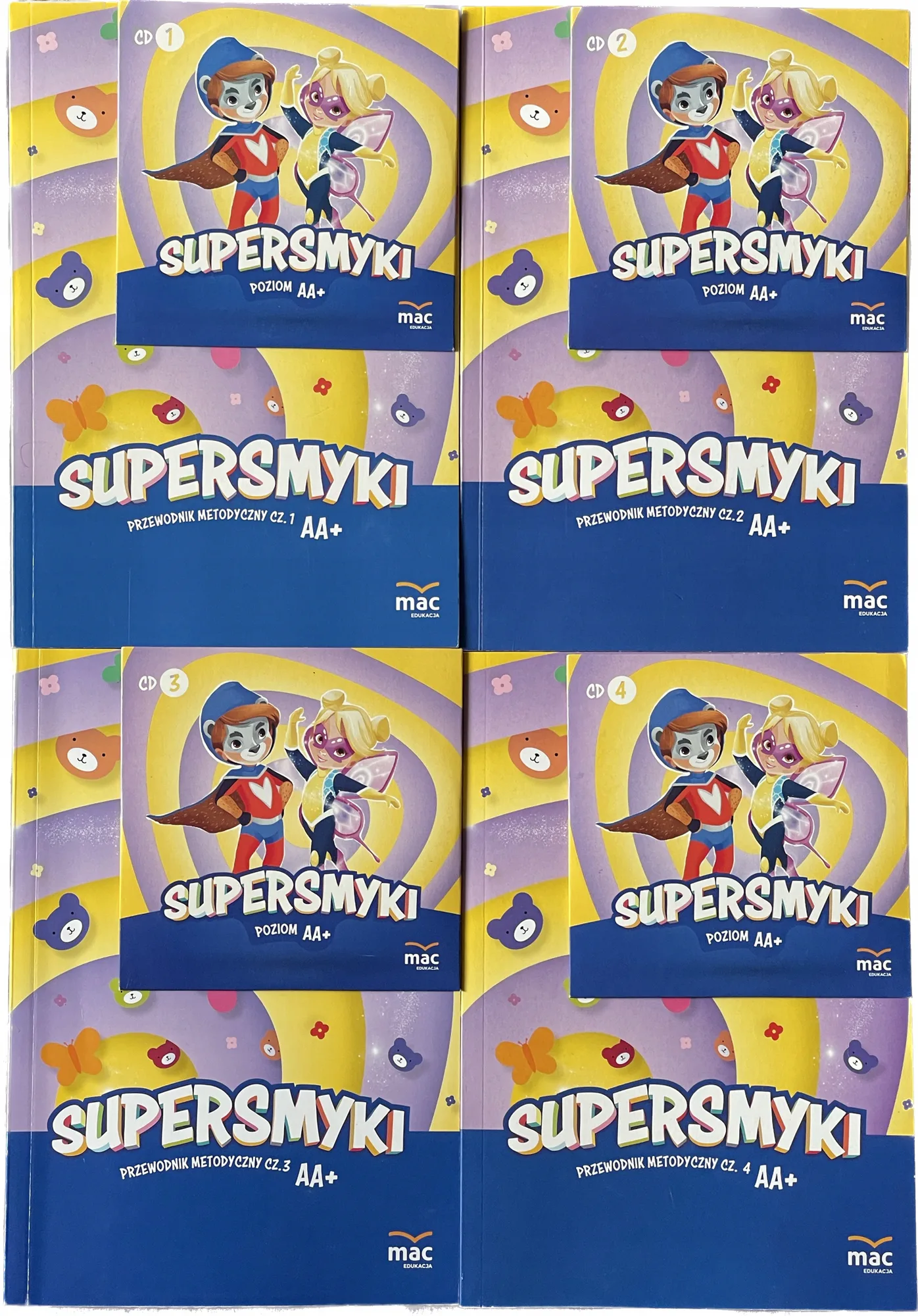 Okładka: SUPERSMYKI Przewodniki Metodyczne dla nauczyciela AA+ cz 1-4 4 płyty cd
