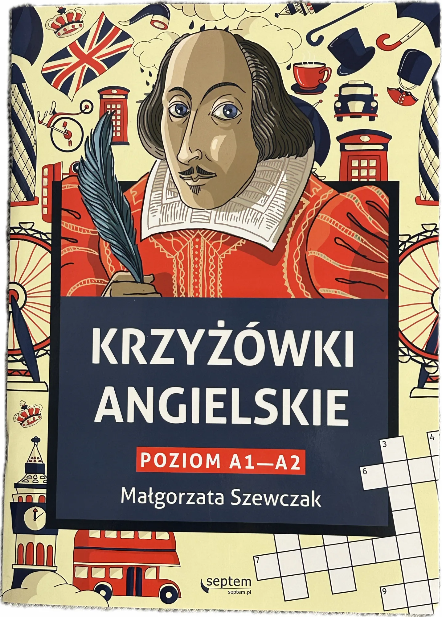 Okładka: krzyżówki angielskie z języka angielskiego poziom A1 A2 słówka angielskie
