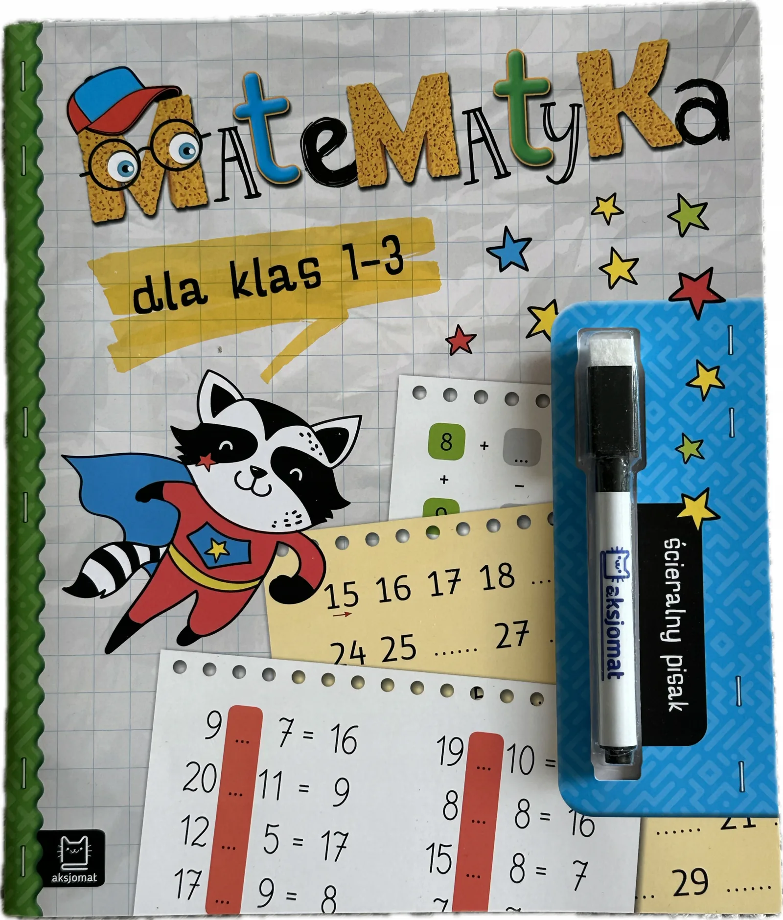Okładka: Matematyka ścieralny pisak książka wielokrotnego użytku 7 8 9 lat 1-3 kl.
