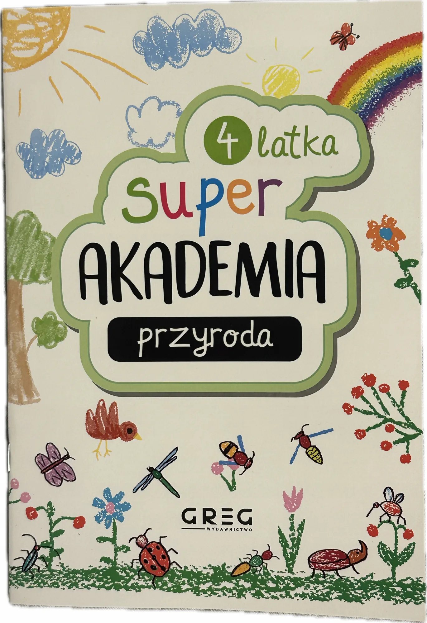 Okładka: cwiczenia 4-latka zadania Super akademia Przyroda czterolatek naklejki