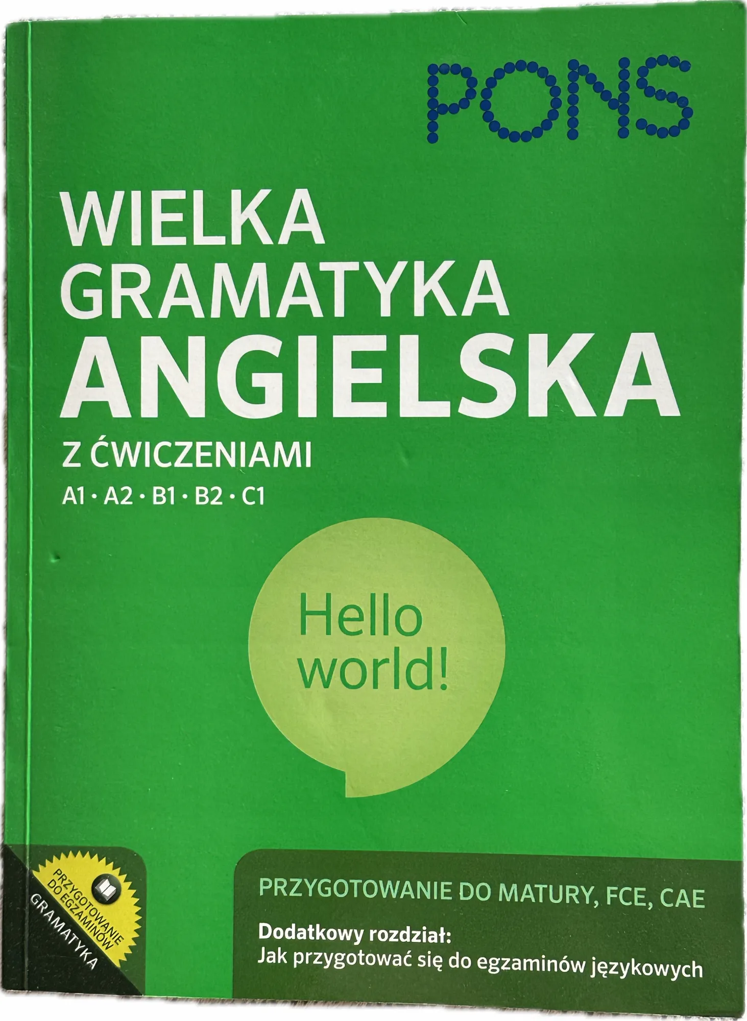 Okładka: WIELKA GRAMATYKA JĘZYKA ANGIELSKIEGO liceum PONS