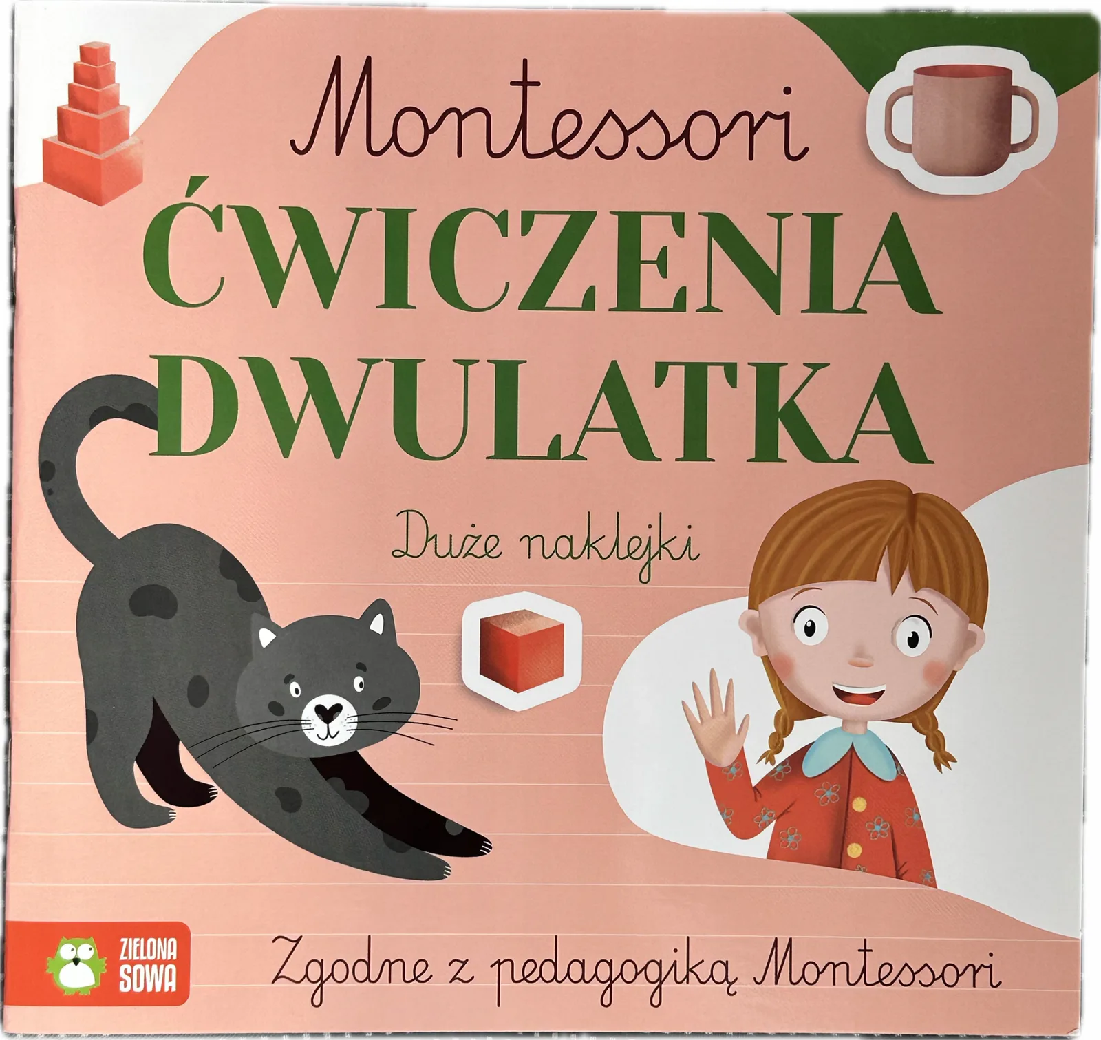 Okładka: Ćwiczenia karty pracy dwulatka 2 LATKA EDUKACYJNA MONTESSORI duże naklejki