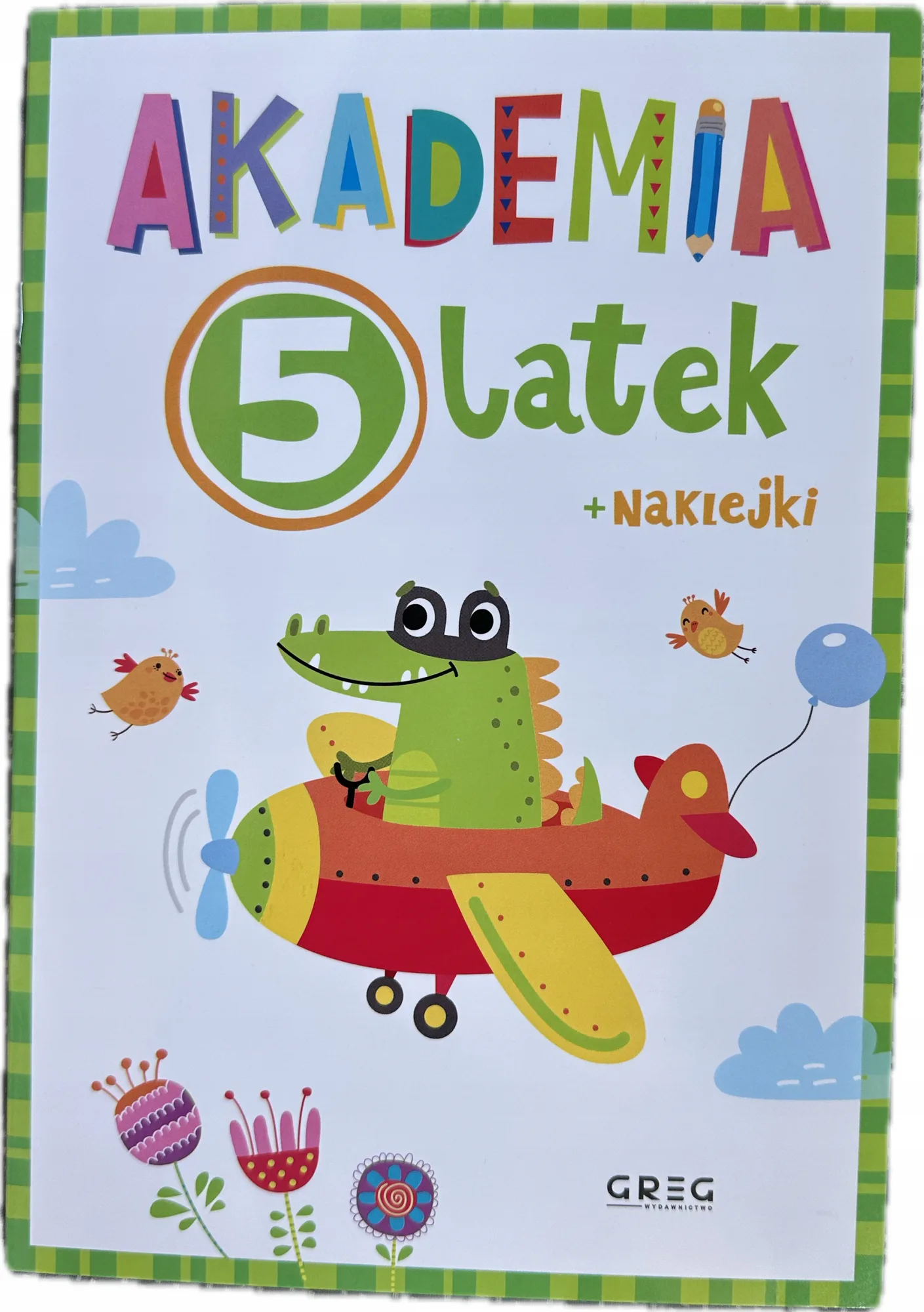 Okładka: Akademia pięciolatka książeczka edukacyjna naklejki ćwiczenia 5-latka