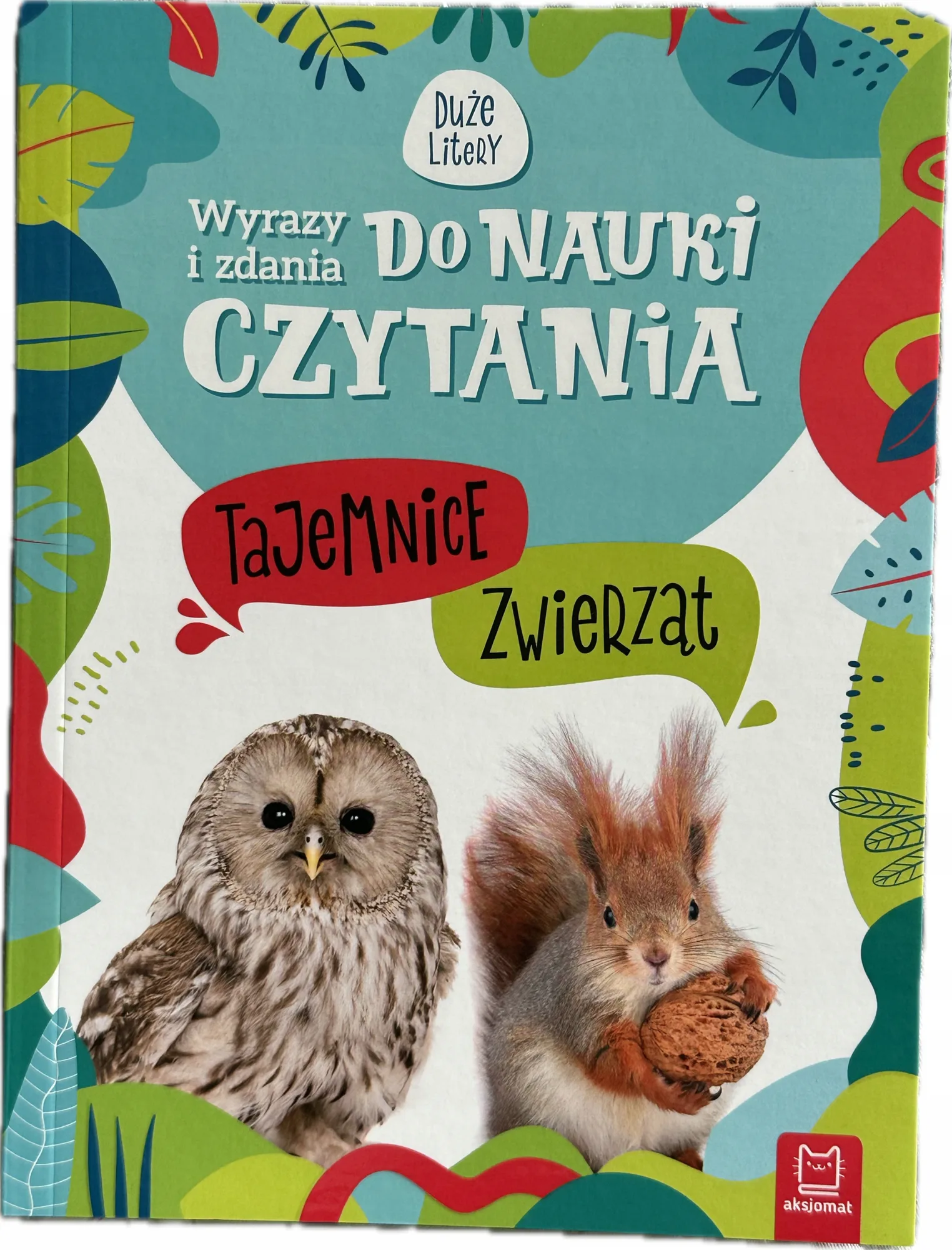 Okładka: Tajemnice zwierząt ZWIERZĘTA nauka czytania duże litery 6 7 LAT