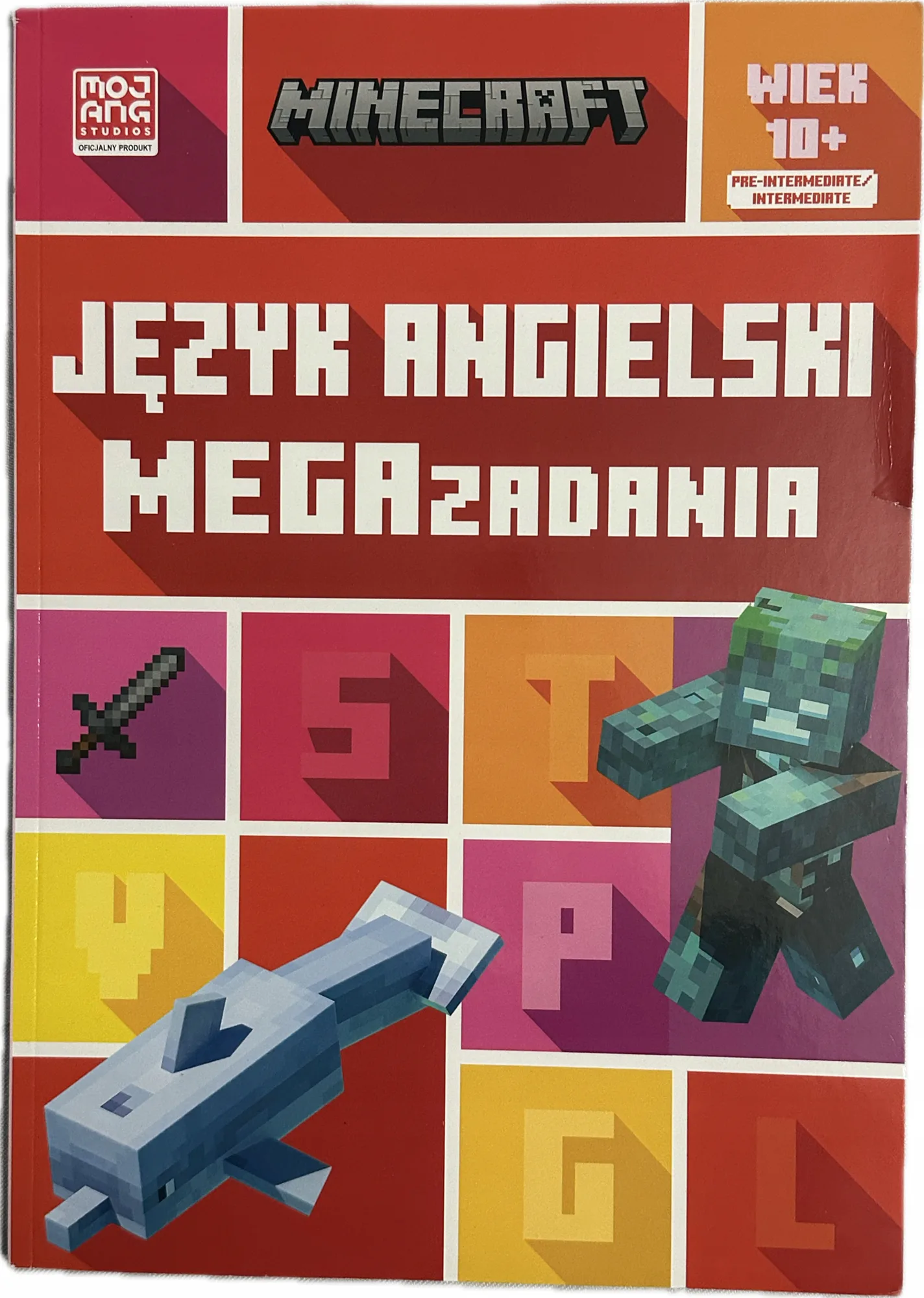Okładka: Język angielski 10 11 12 lat mega zadania odpowiedzi minecraft 10+