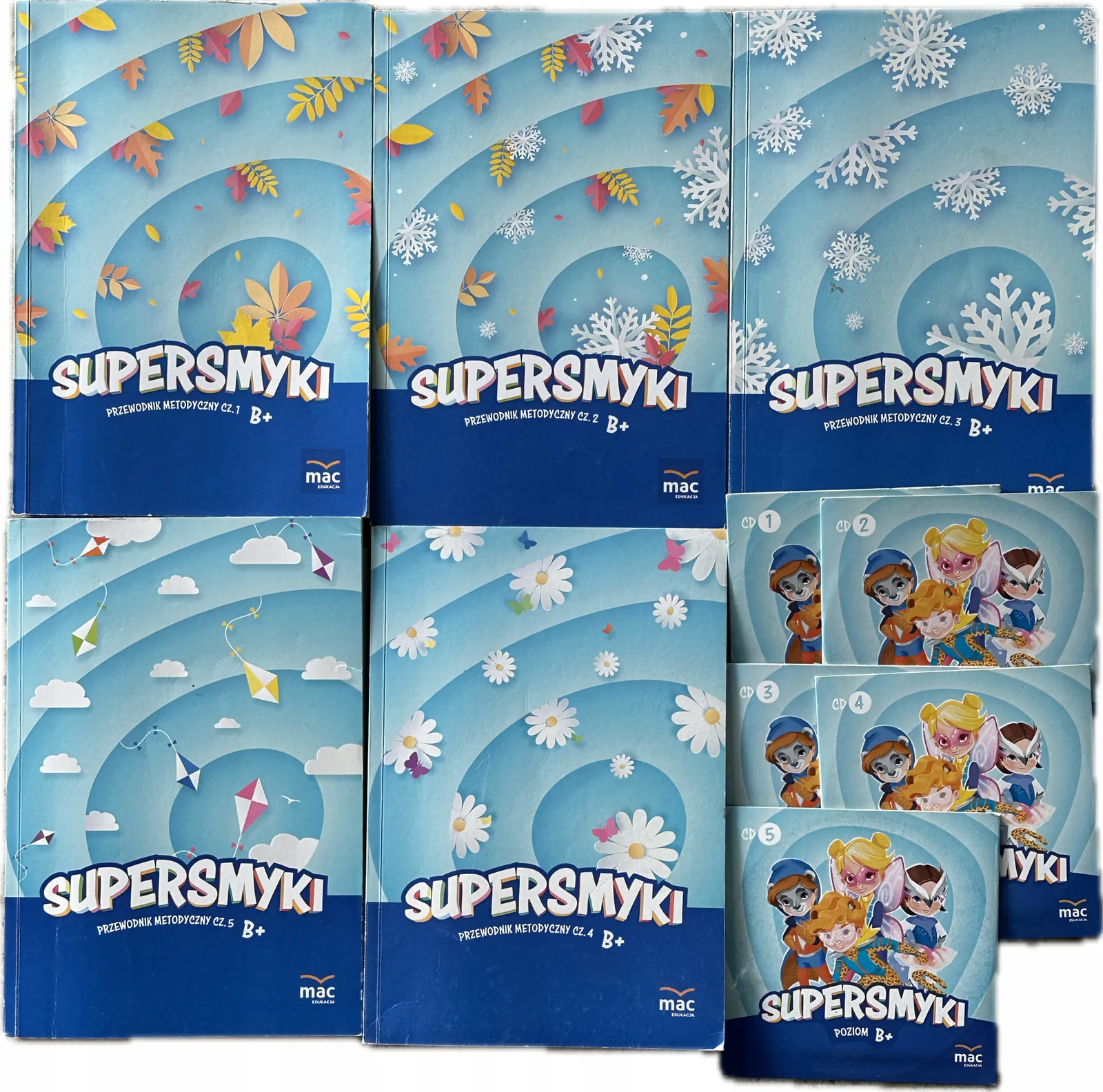 Okładka: SUPERSMYKI Przewodniki Metodyczne B+ części 1-5 KOMPLET i 5 płyt cd