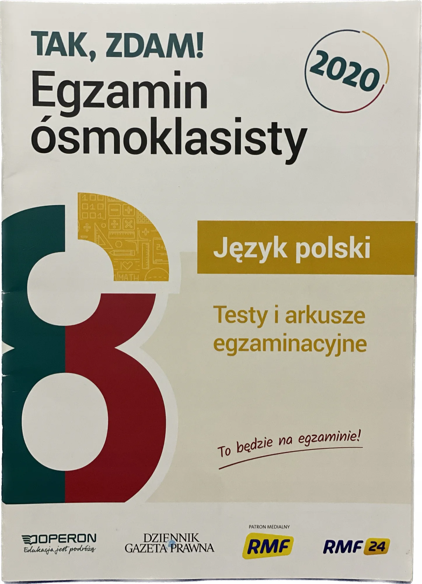 Okładka: EGZAMIN ÓSMOKLASISTY JĘZYK POLSKI ARKUSZE i testy