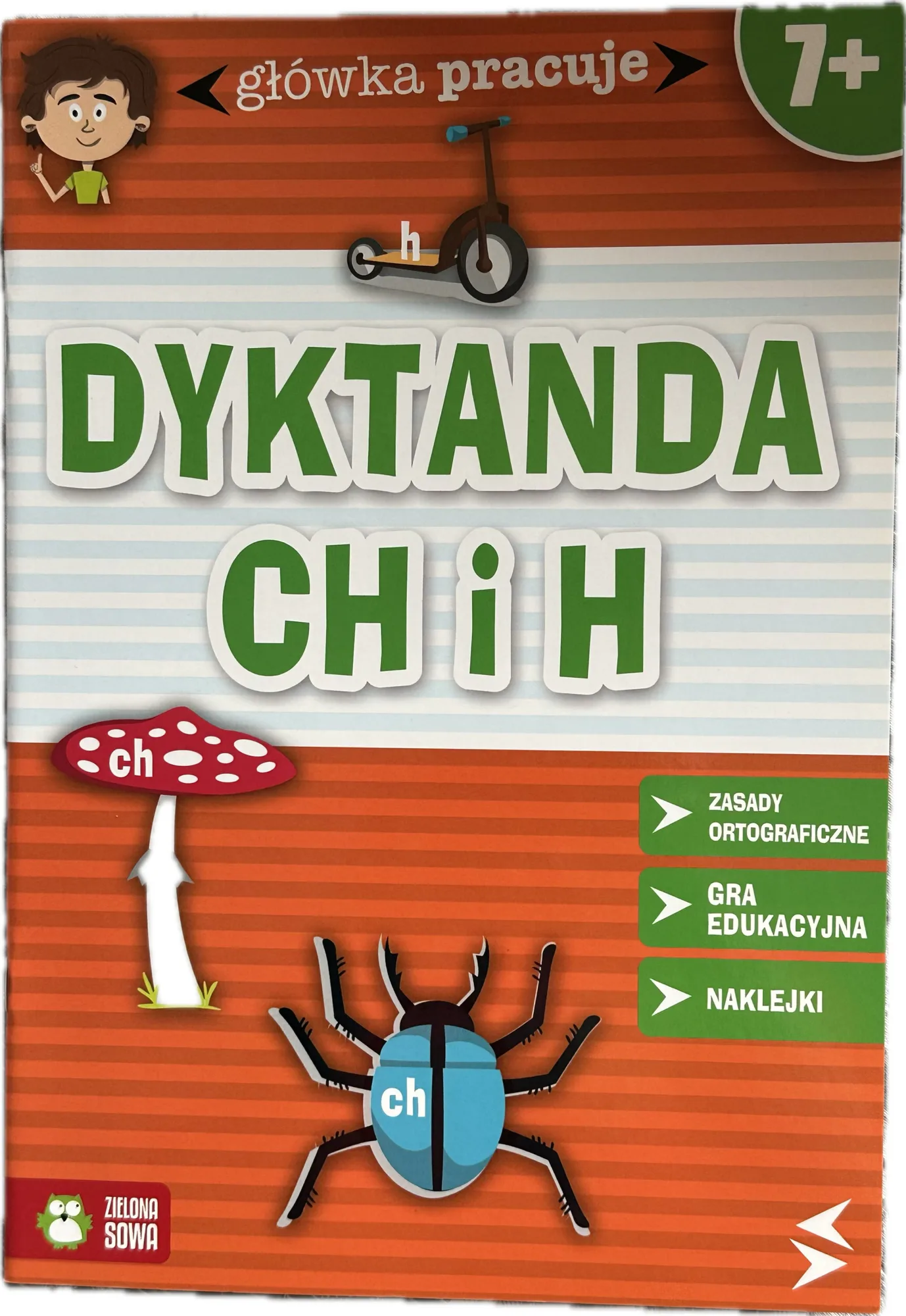 Okładka: Ortografia 7 8 ćwiczenia uzupełnianki ortograficzne dyktanda h ch 1 2 klasa