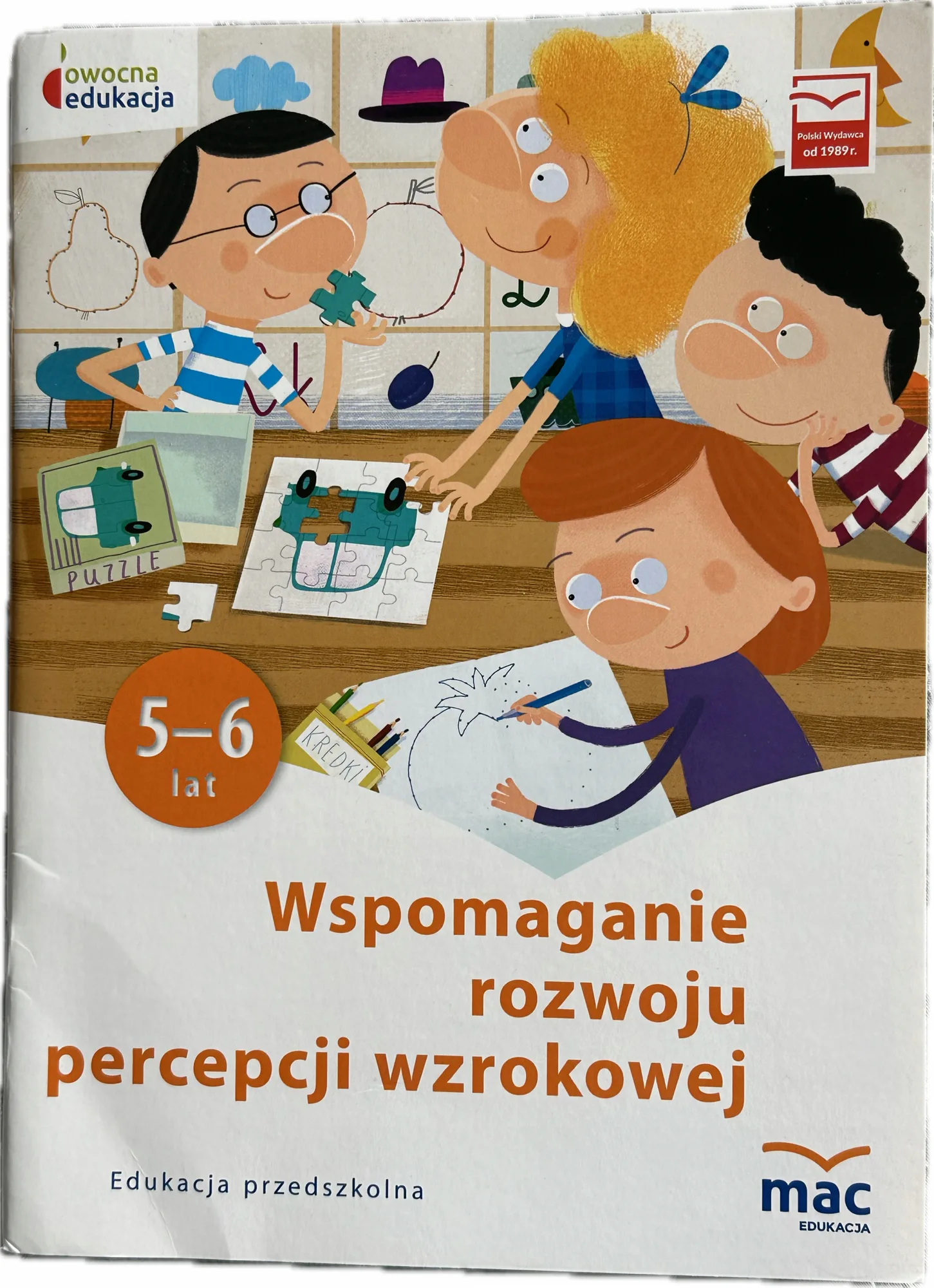 Okładka: Wspomaganie rozwoju percepcji wzrokowej karty pracy MAC 5 6 lat