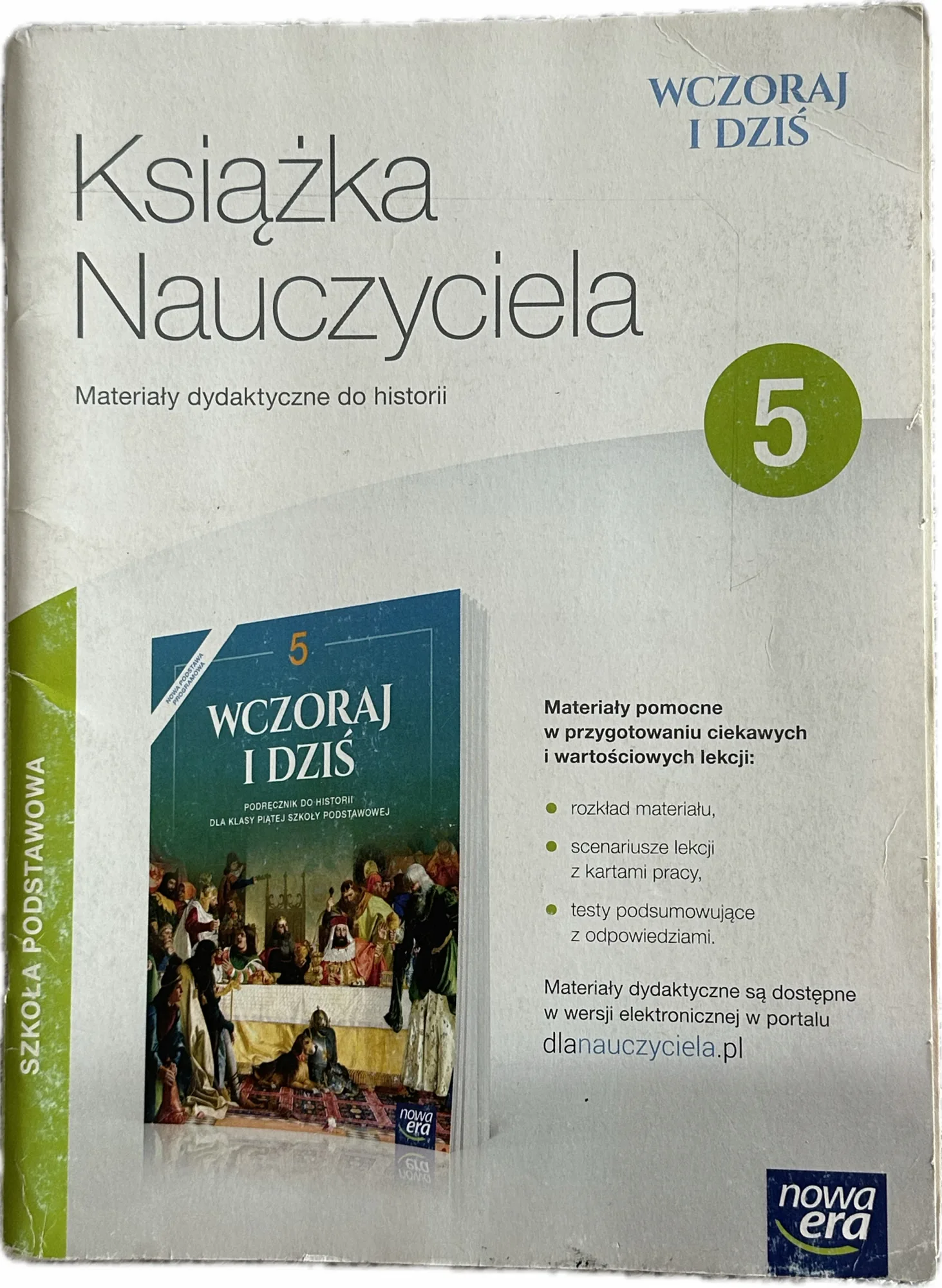 Okładka: Wczoraj i dziś książka nauczyciela klasa 5 sprawdziany testy Nowa Era