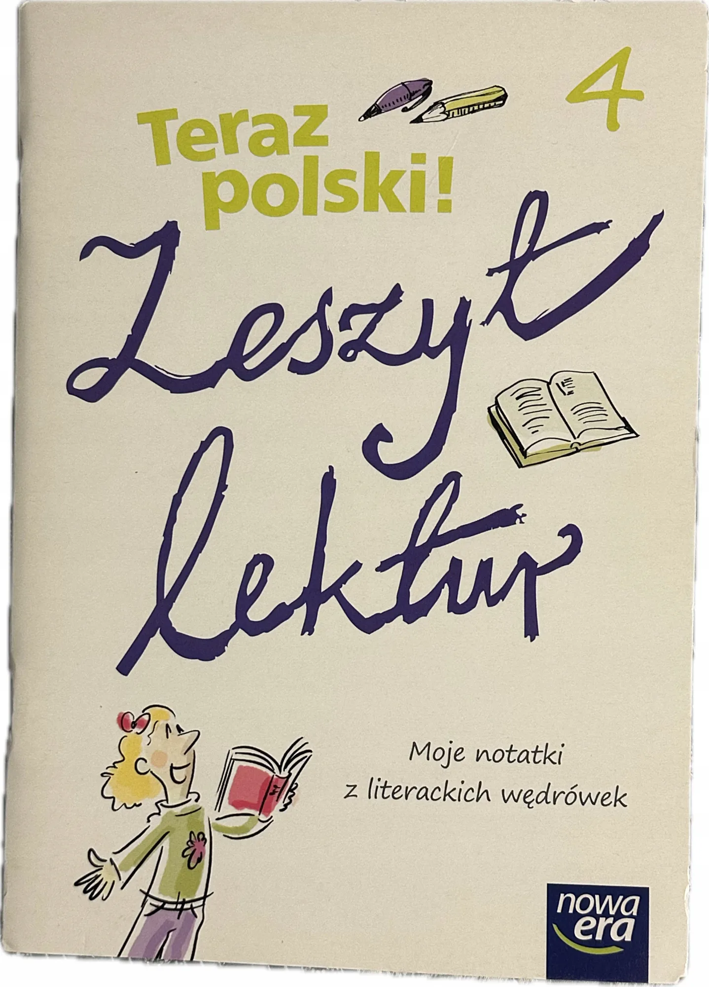 Okładka: KARTY PRACY Z LEKTUR zadania do lektury NOWA ERA KLasa 4 zeszyt lektur