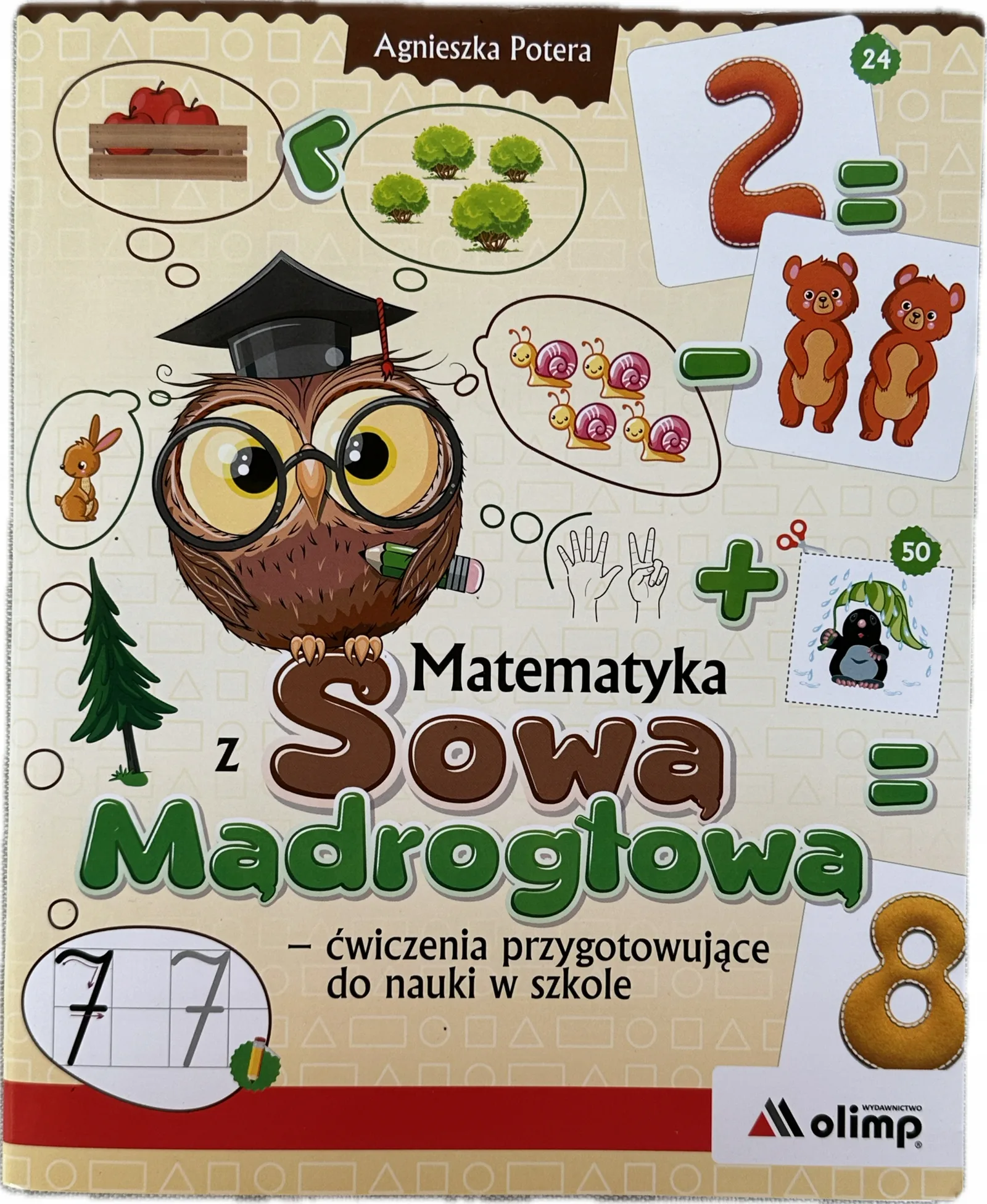 Okładka: Matematyka z Sową Mądrogłową ćwiczenia matematyczne 5 6 lat zerówka