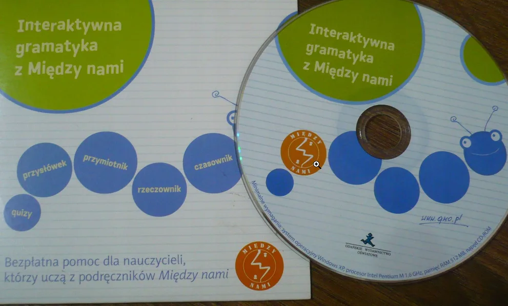 Okładka: MIĘDZY NAMI klasa 4 5 6 GRAMATYKA zadania gra dydaktyczna język polski GWO