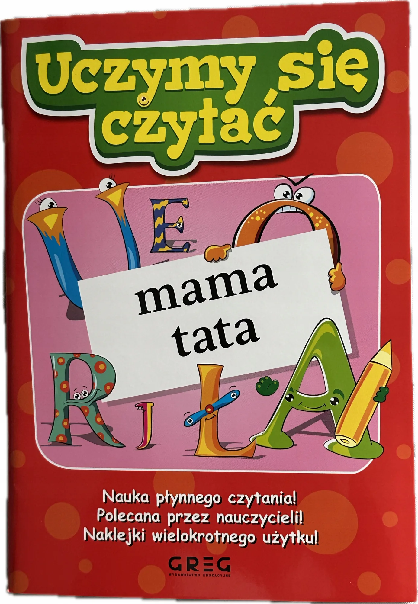 Okładka: Uczymy się czytać nauka czytania literki sylaby naklejki GREG a5