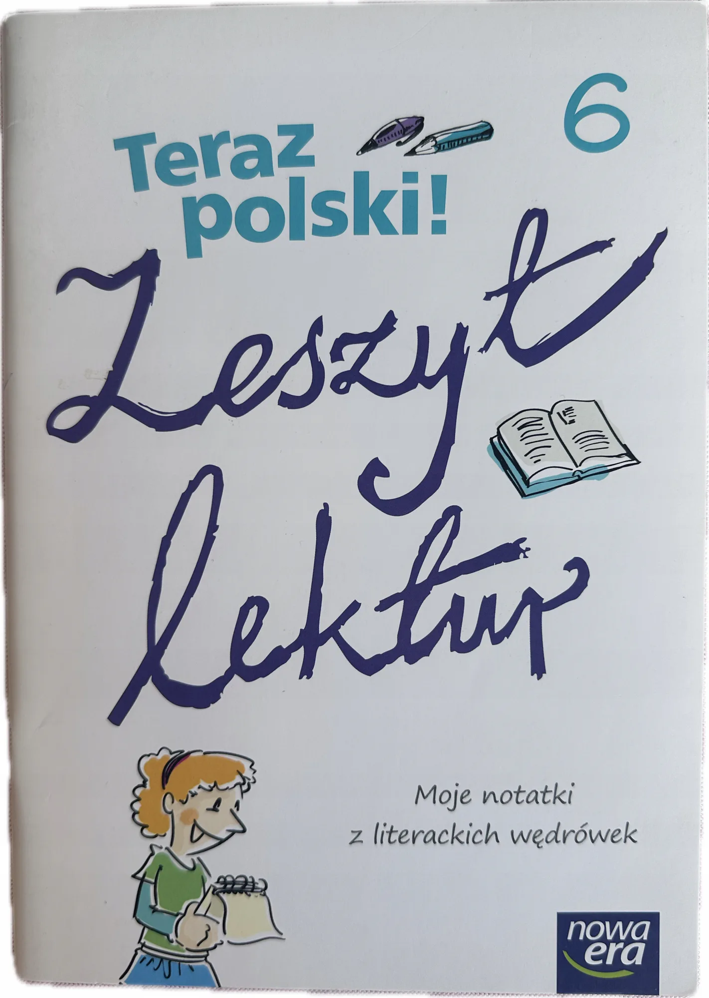 Okładka: KARTY PRACY Z LEKTUR zadania do lektury NOWA ERA KLasa 6 zeszyt lektur