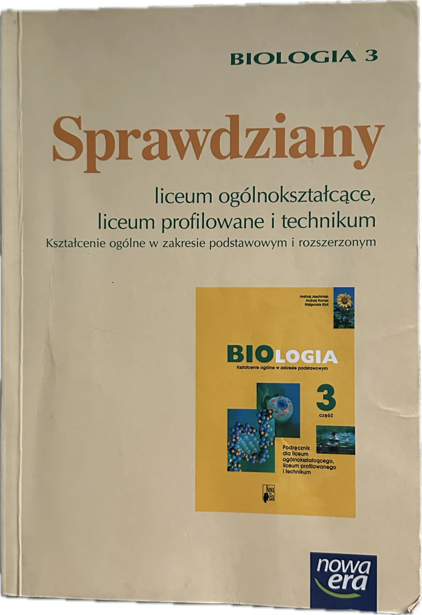 Okładka: BIOLOGIA testy SPRAWDZIANY olimpiada konkursy 3 LO LICEUM szkoła średnia