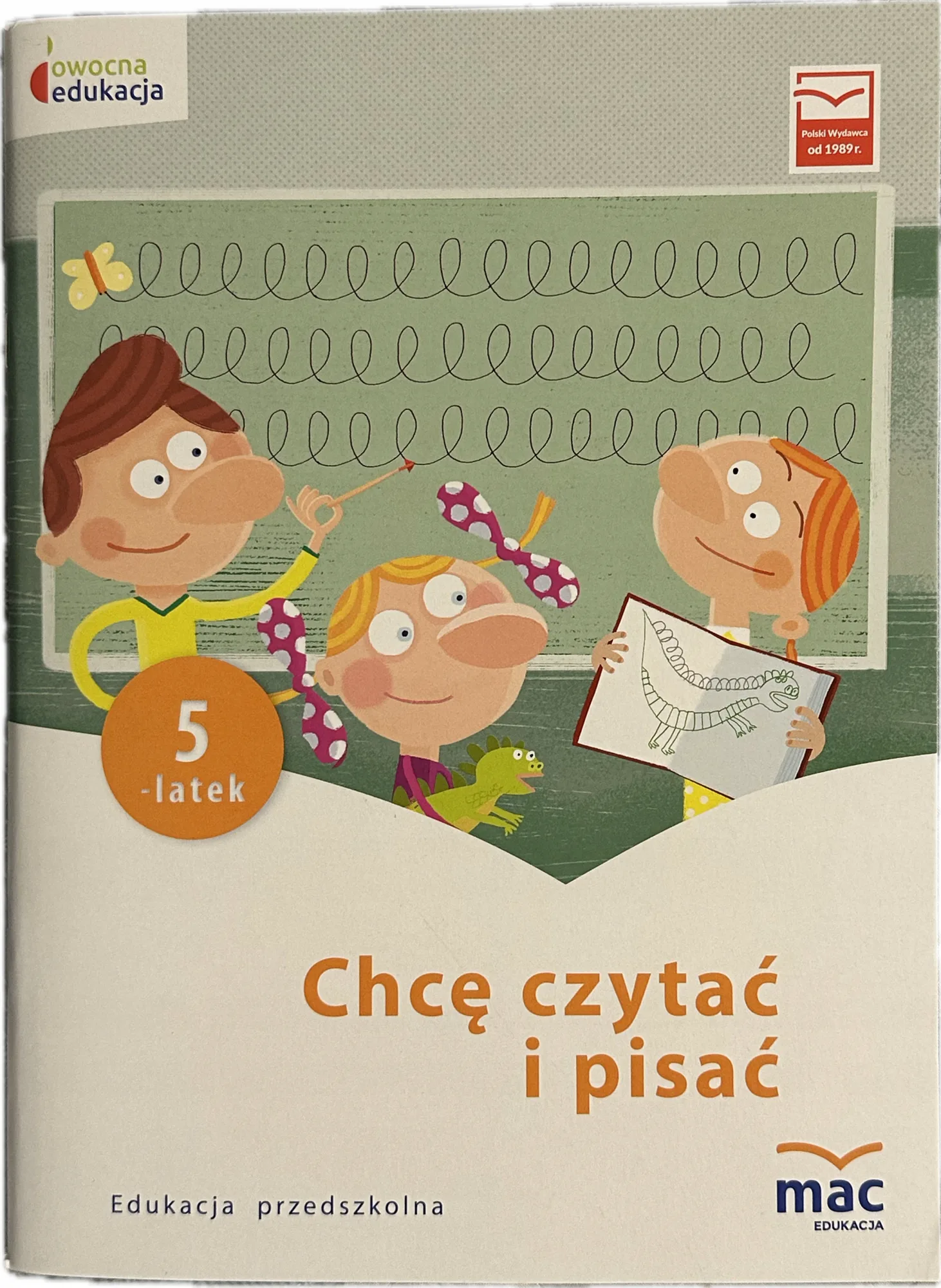 Okładka: Chcę czytać i pisać MAC ćwiczenia karty pracy dla przedszkolaka 5 lat