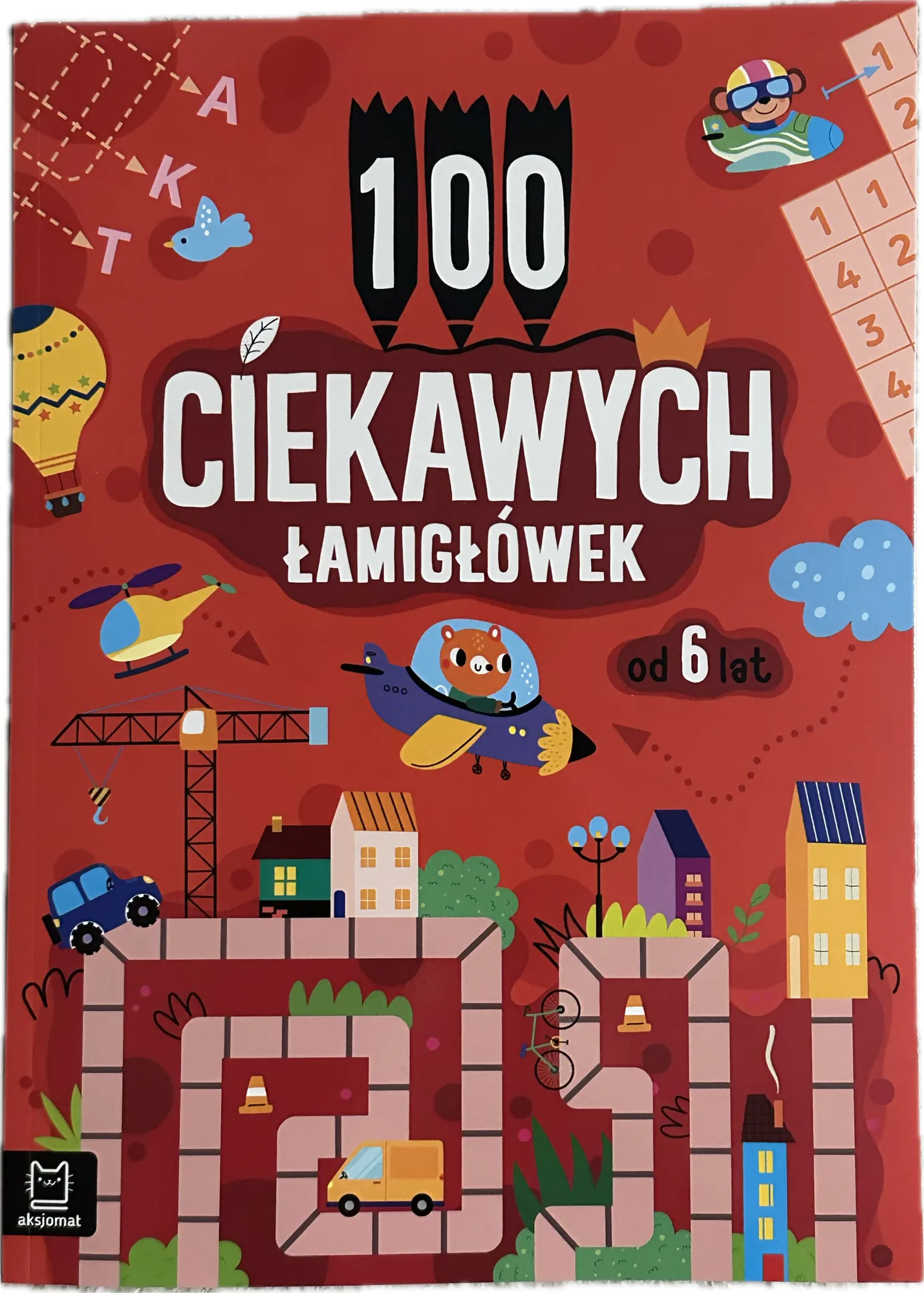 Okładka: Ćwiczenia zadania ŁAMIGŁÓWKI 100 zadań A4 DIAGRAMY ZAGADKI REBUSY 6+
