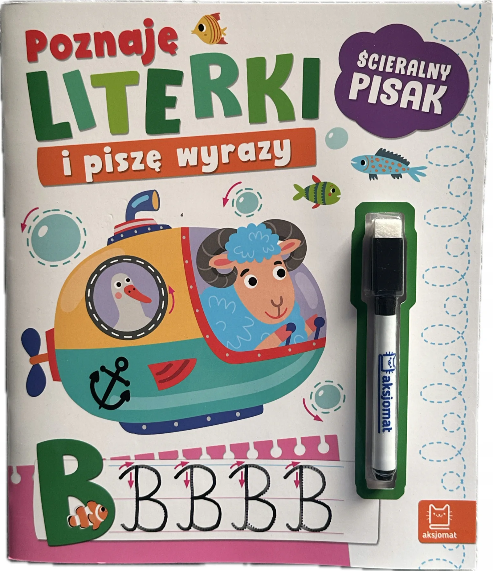 Okładka: Poznaję literki z pisakiem książka wielokrotnego użytku ścieralny pisak