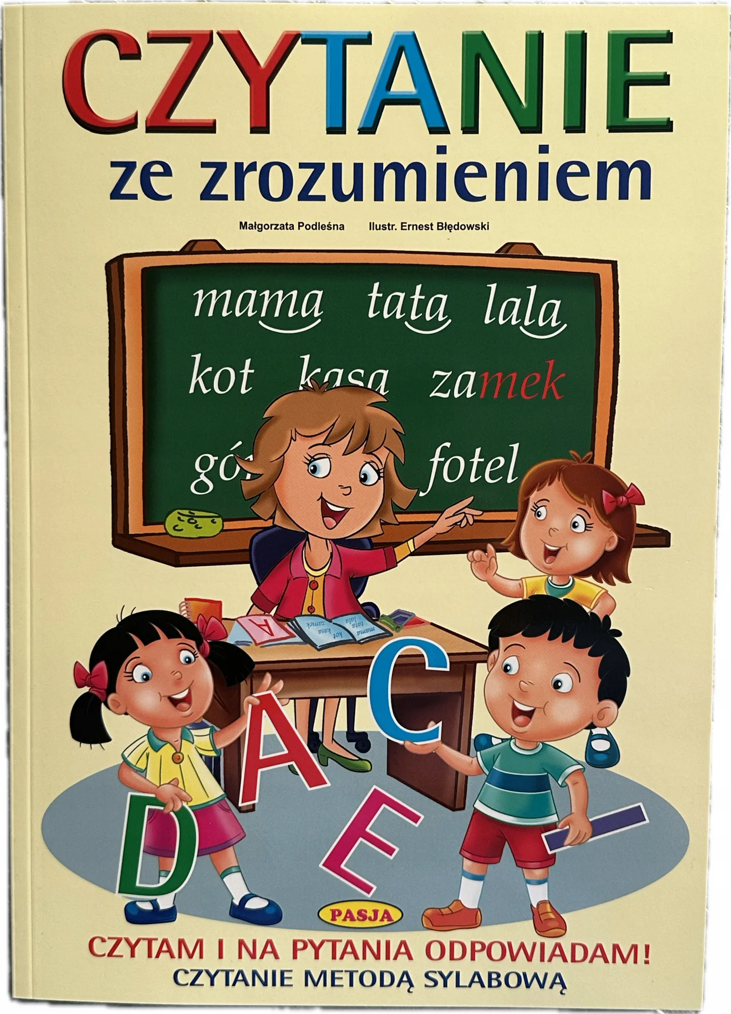 Okładka: Sprawdziany CZYTANIE ze zrozumieniem klasa 1 duży kolorowy druk PASJA