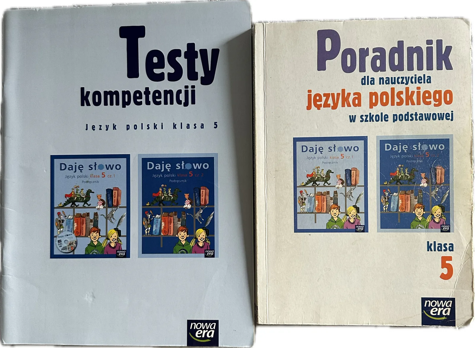 Okładka: SPRAWDZIANY TESTY kompetencji język polski klasa 5 NOWA ERA Daję słowo 2szt