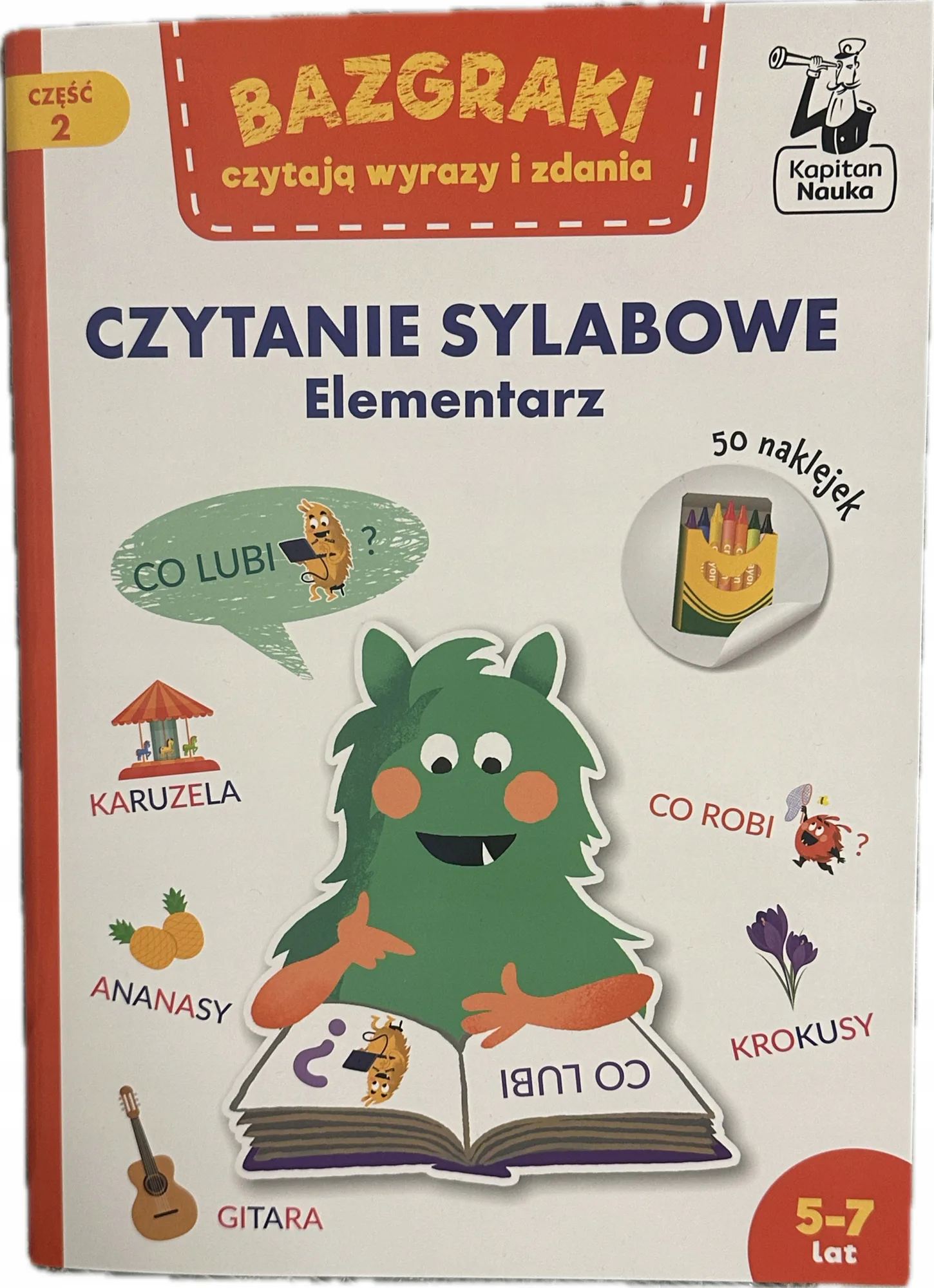 Okładka: Nauka czytania sylabami elementarz sylabowy BAZGRAKI wyrazy DUŻE litery