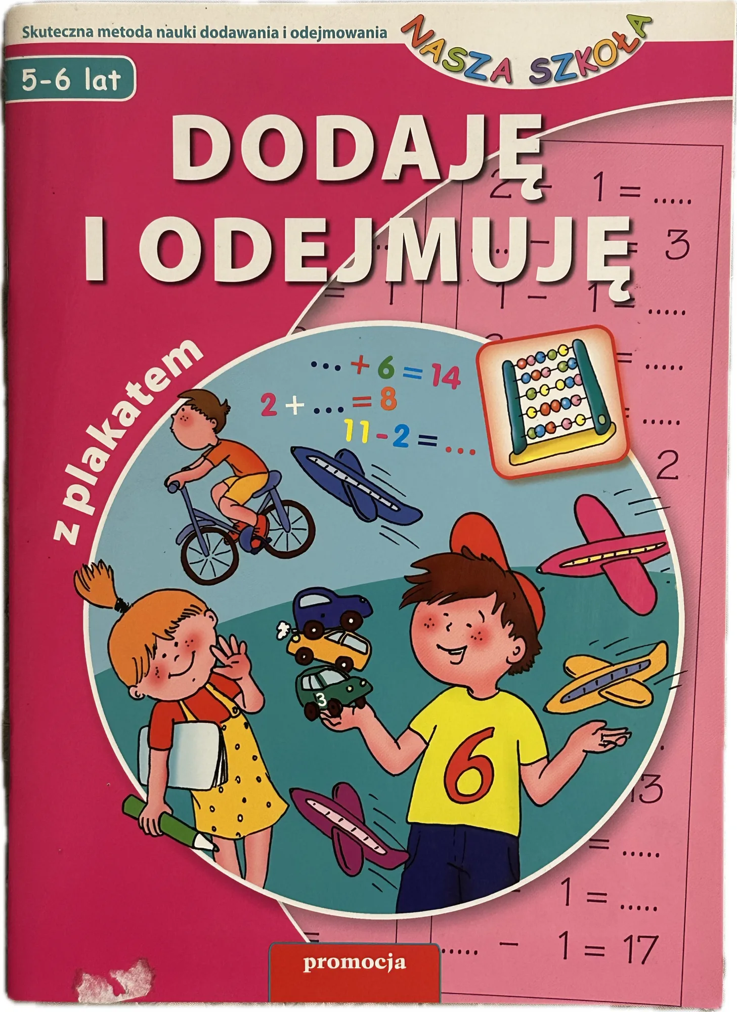 Okładka: Dodawanie odejmowanie do 20 zerówka klasa 1 plakat do nauki dodawania