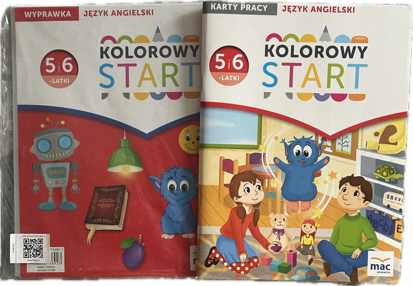 Okładka: Kolorowy start 5 6 latek karty pracy wyprawka zerówka język angielski MAC