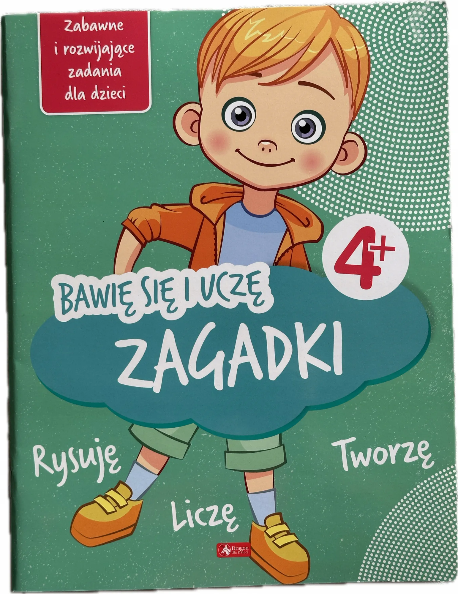 Okładka: CZTEROLATEK 4 LATA zagadki ćwiczenia karty pracy Rysuję Liczę Tworzę