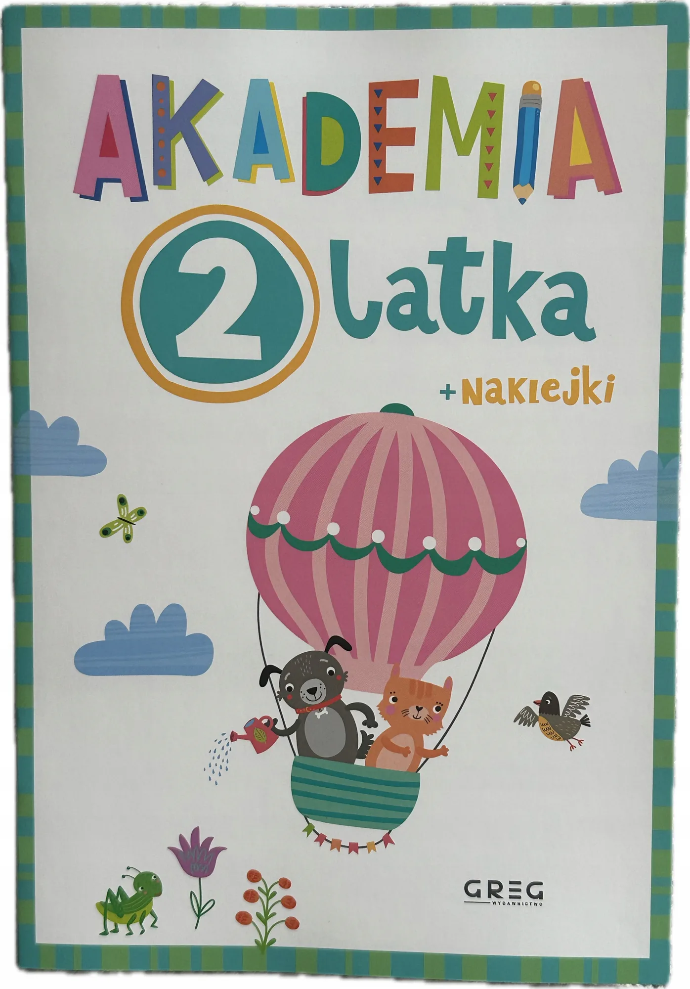 Okładka: Akademia dwulatka książeczka edukacyjna naklejki ćwiczenia 2-latka 2 lata