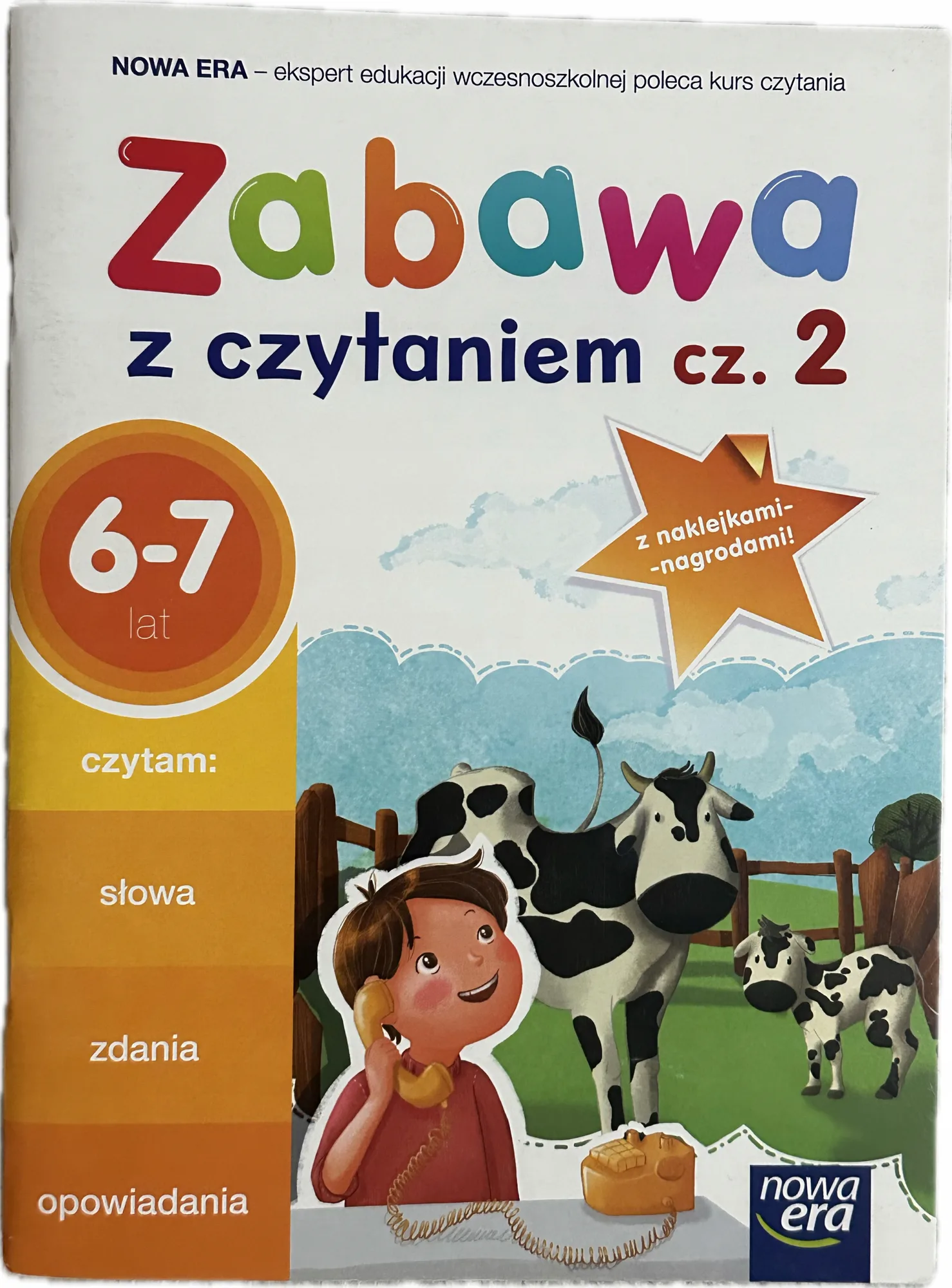 Okładka: Zabawa z czytaniem klasa 1 NOWA ERA 6 7 LAT nauka czytania DUŻE LITERKI