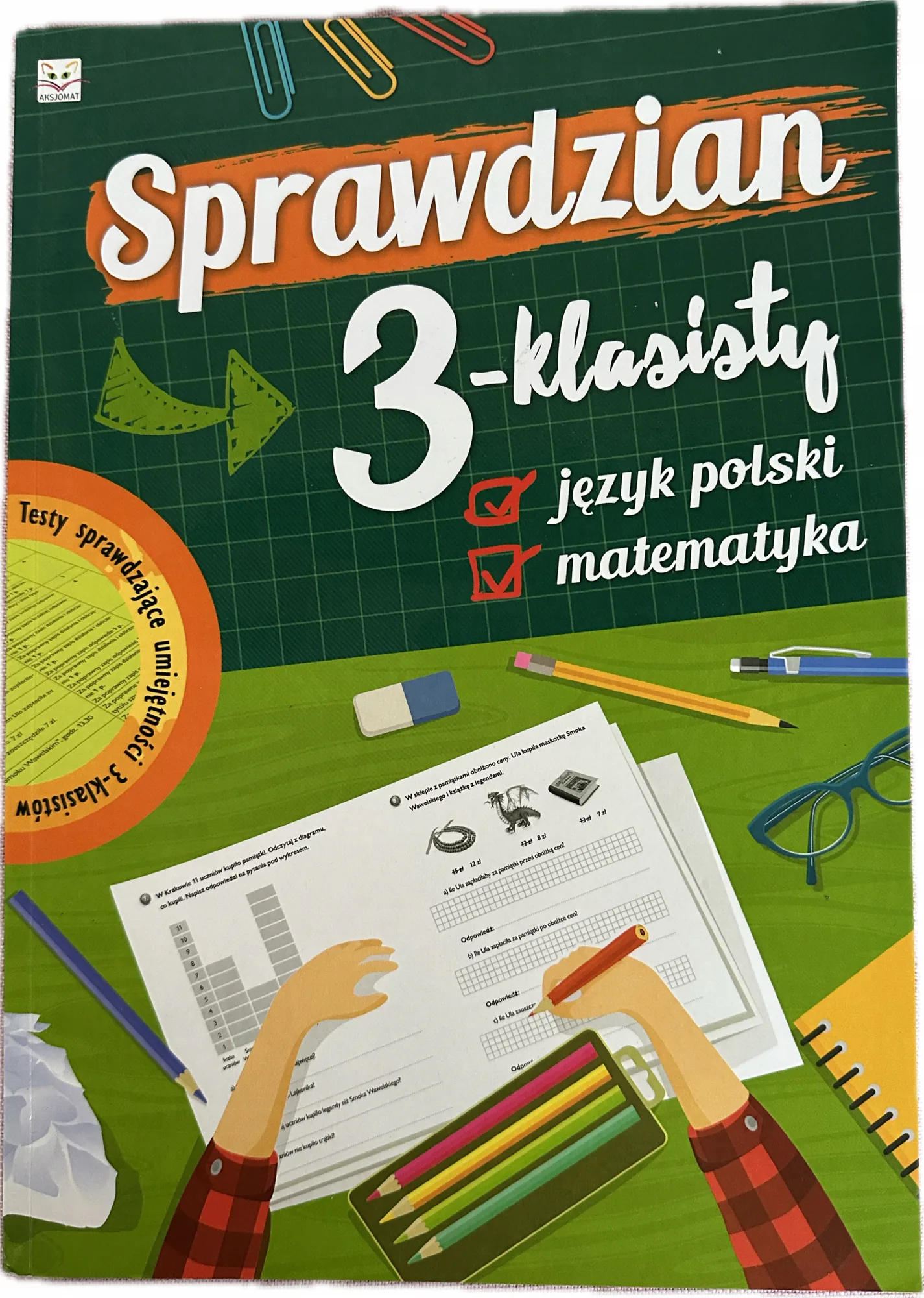 Okładka: klasa 3 TESTY sprawdzian egzamin KOMPETENCJI trzecioklasisty na koniec roku