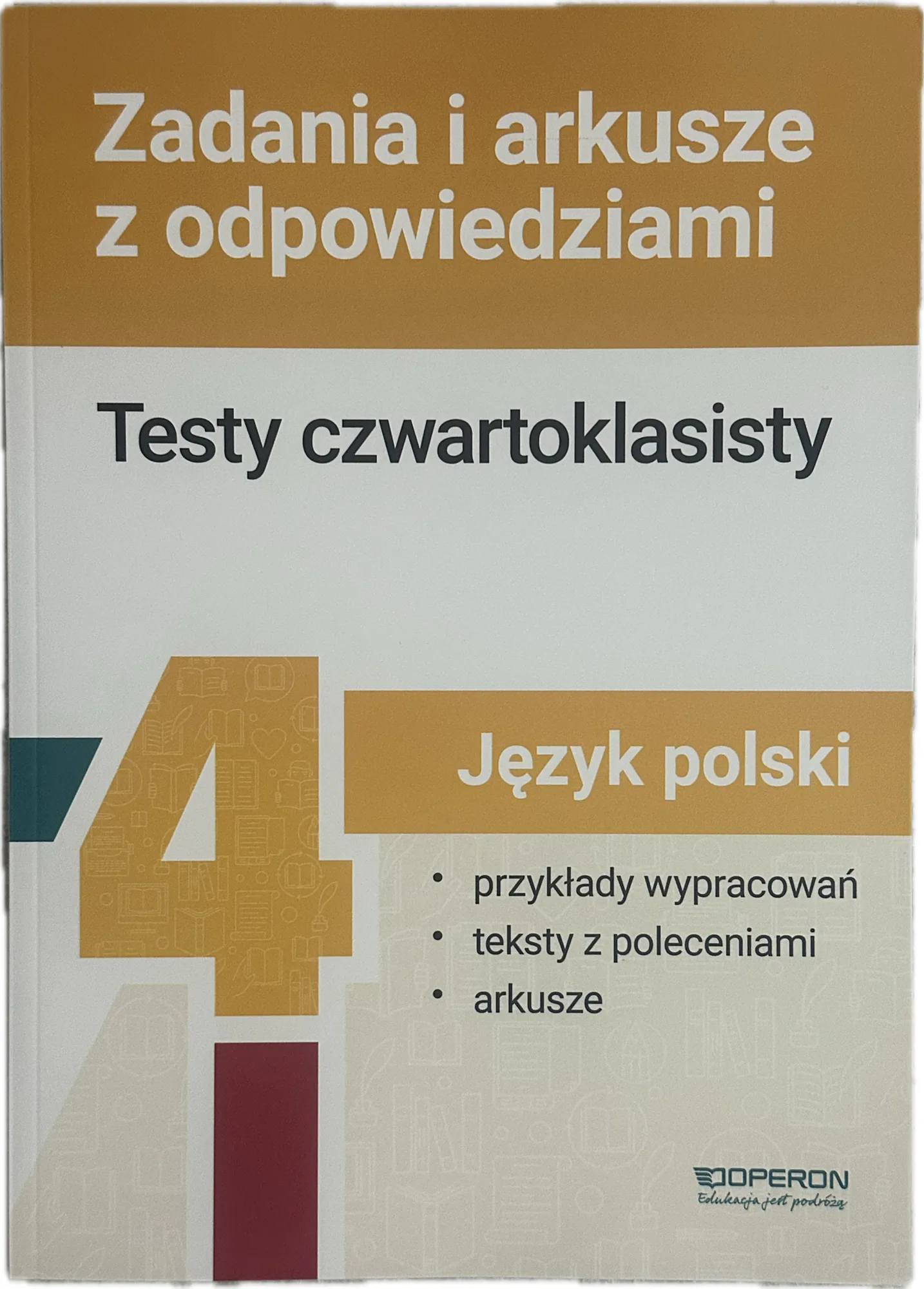 Okładka: klasa 4 sprawdzian KOMPETENCJI CZWARToklasisty testy OPERON język polski