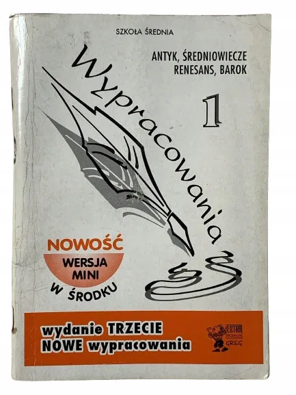 Okładka: WYPRACOWANIA ANTYK ŚREDNIOWIECZE RENESANS BAROK 1