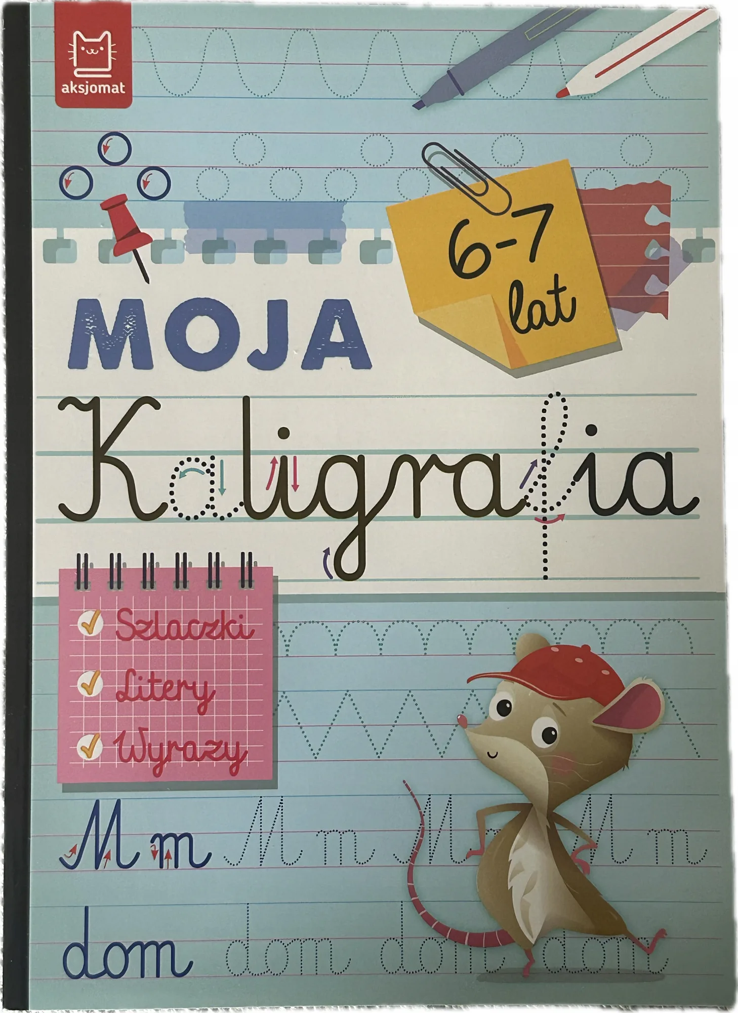 Okładka: Nauka pisania po śladzie LITERki kaligrafia A4 klasa 1 zerówka 6 7 lat