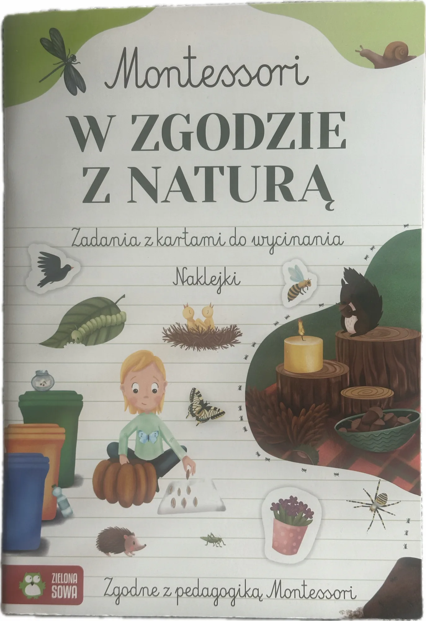 Okładka: Natura książka EDUKACYJNA MONTESSORI przyroda biologia karty do wycinania