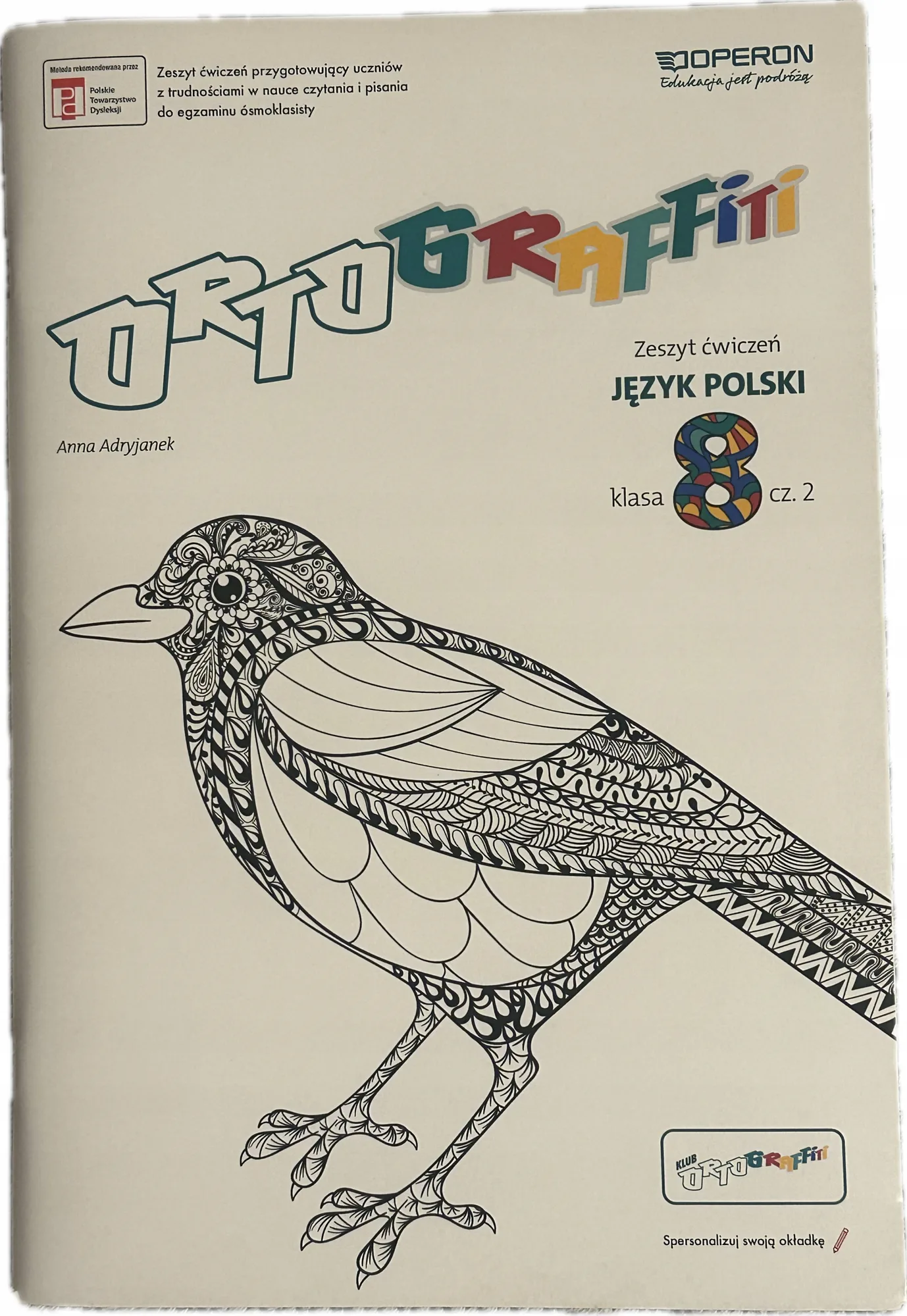 Okładka: Język polski KLASA 8 część 2 ĆWICZENIA KARTY PRACY OPERON ORTOGRAFFITI