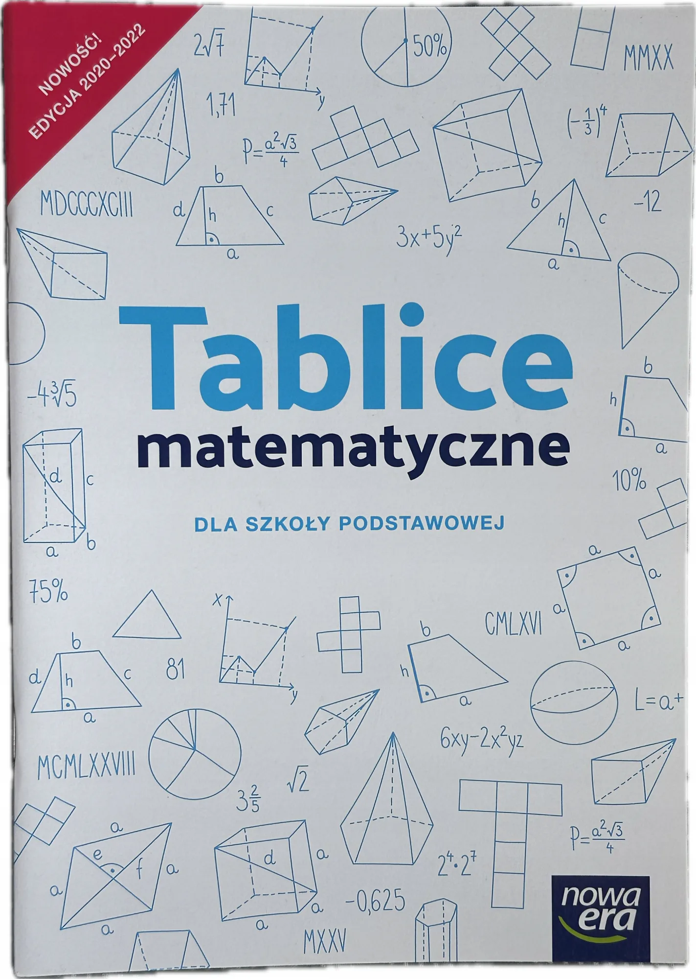 Okładka: TABLICE matematyczne ściąga bryk matematyka NOWA ERA