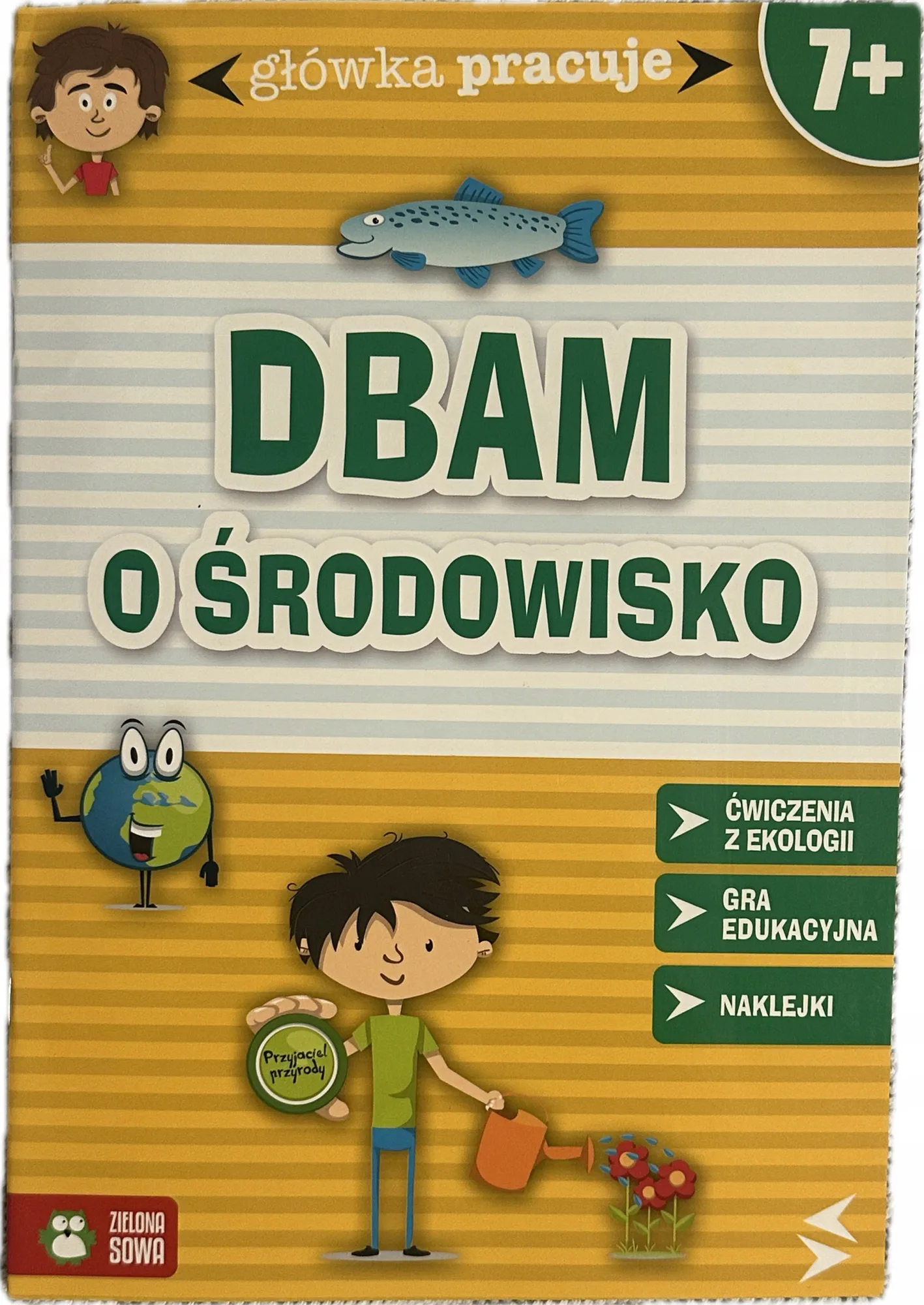 Okładka: Dbam o środowisko ćwiczenia z ekologii przyroda zwierzęta kary pracy 7+