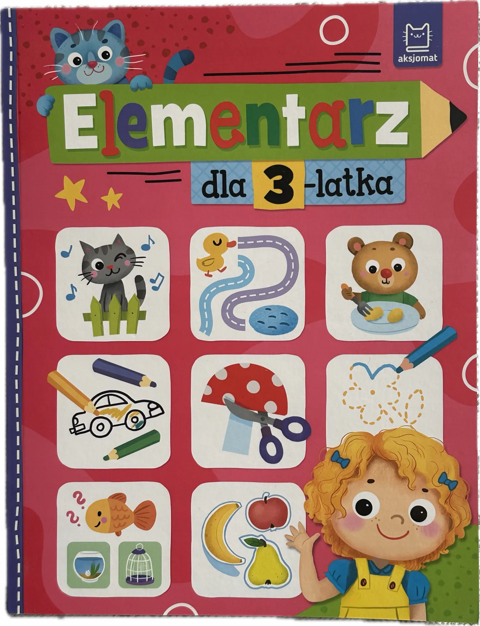 Okładka: Elementarz z naklejkami dla 3-LATKA EDUKACYJNA ćwiczenia trzylatka 3 lata