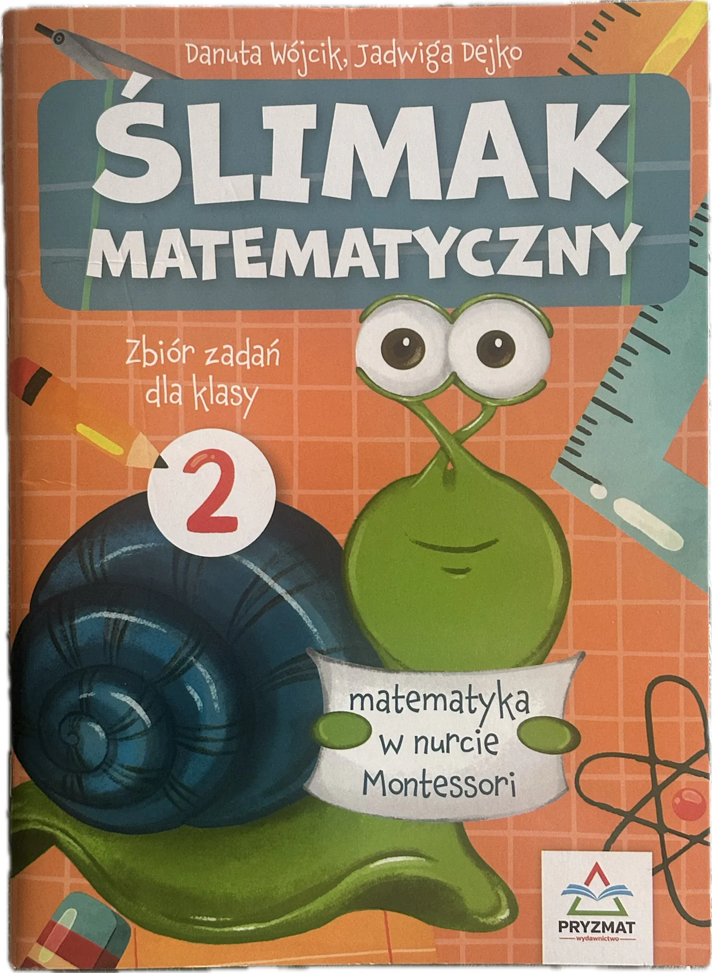 Okładka: Ślimak matematyczny matematyka Montessori klasa 2 karty pracy zadania