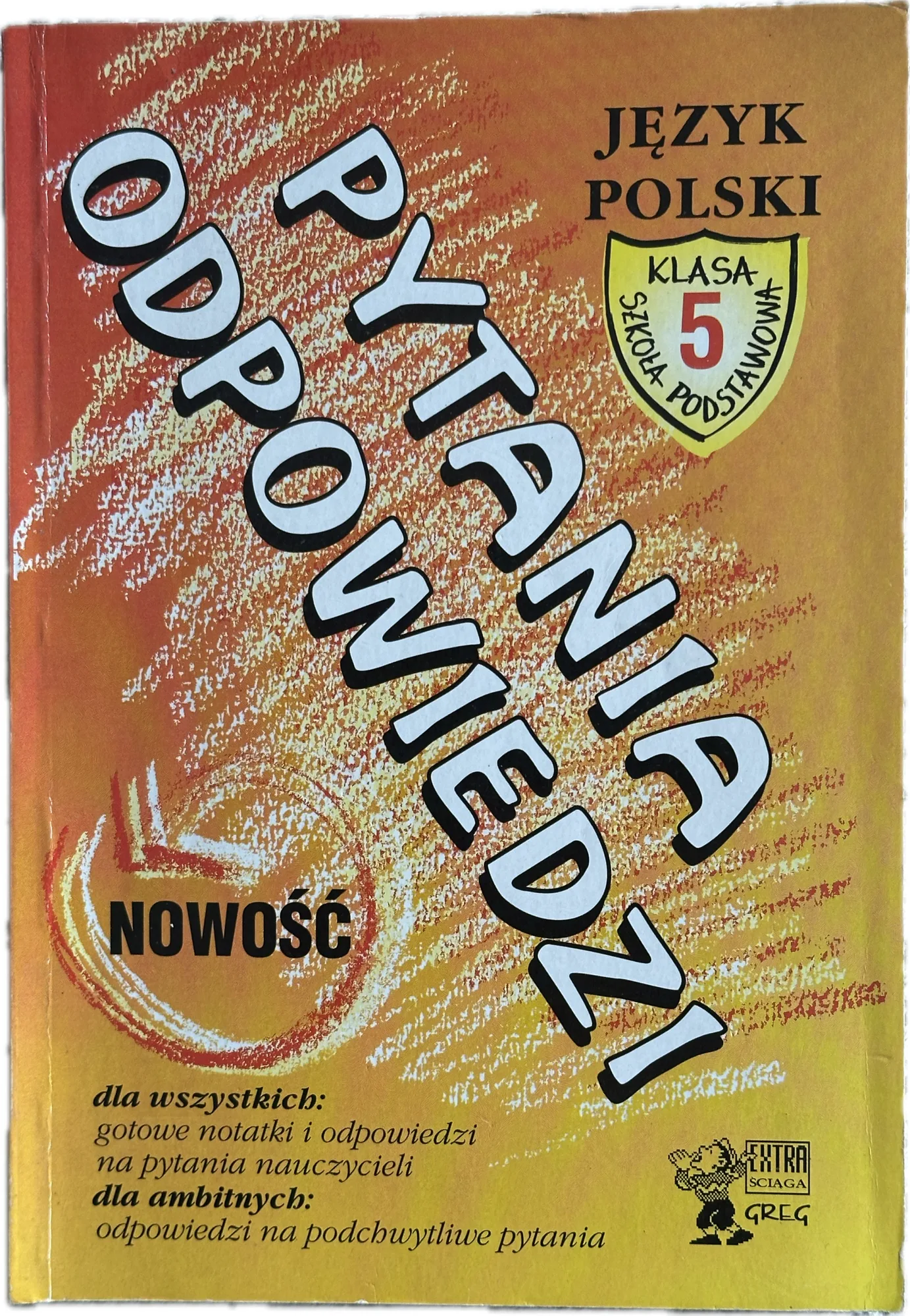 Okładka: OPRACOWANIA LEKTUR streszczenia ściąga klasa 5 pytania i odpowiedzi