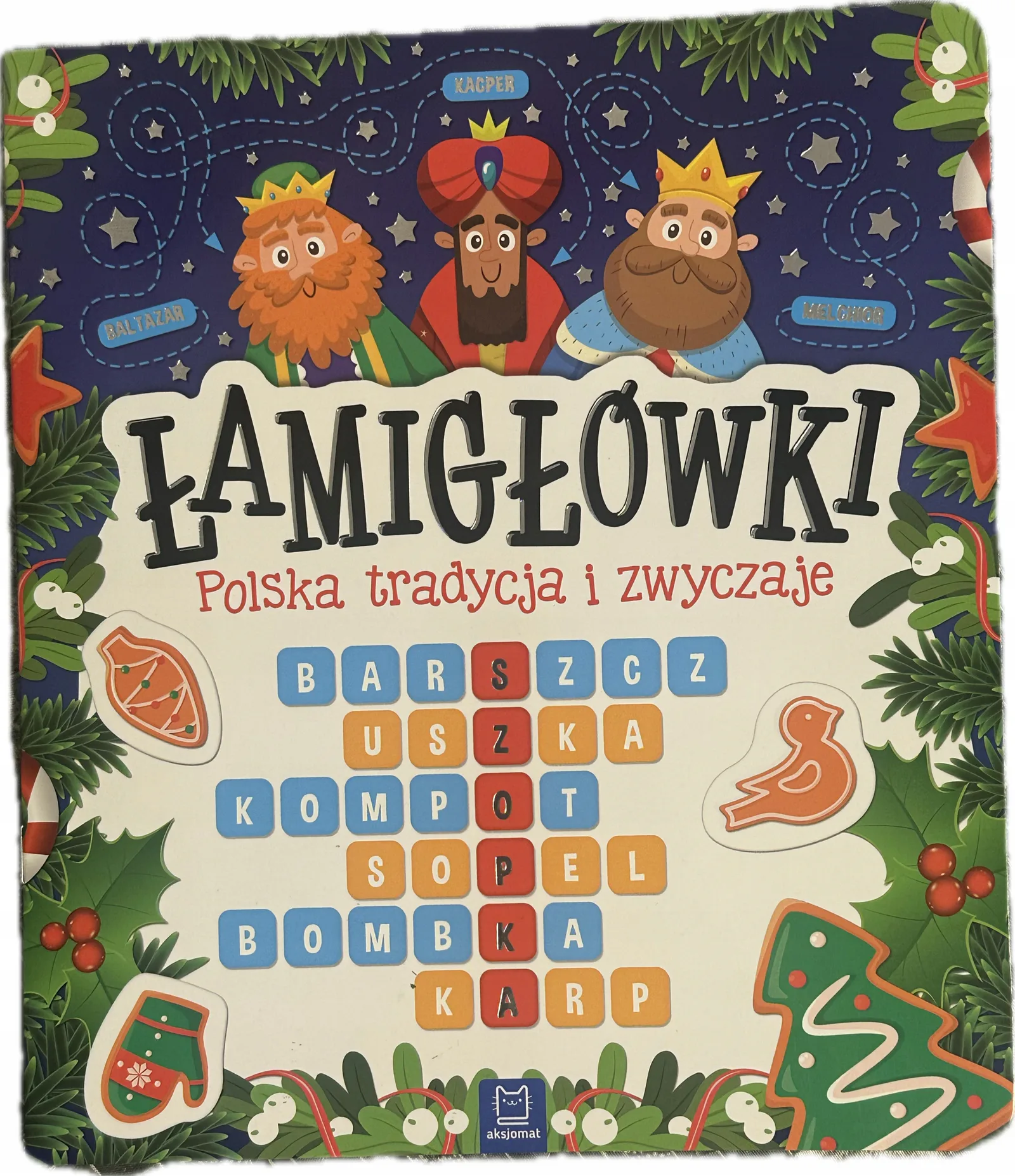 Okładka: książeczka edukacyjna łamigłówki ŚWIĄTECZNE ZWYCZAJE I TRADYCJE krzyżówki