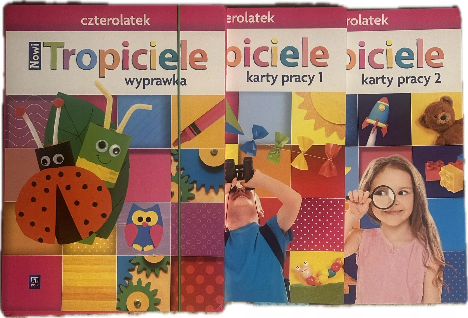 Okładka: Nowi Tropiciele czterolatek 4 lata karty pracy pakiet box komplet zestaw