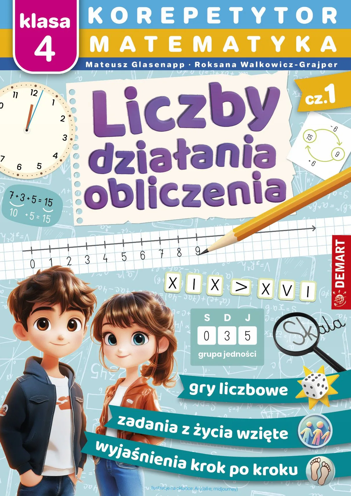 Okładka: Matematyka klasa 4 KOREPETYTOR domowy zadania z rozwiązaniami krok po kroku
