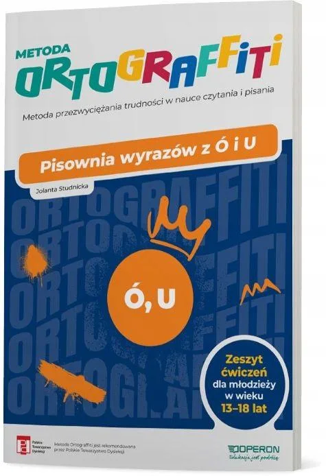 Okładka: ORTOGRAFFITI zeszyt ćwiczeń pisownia wyrazów z u ó OPERON 13-18 LAT