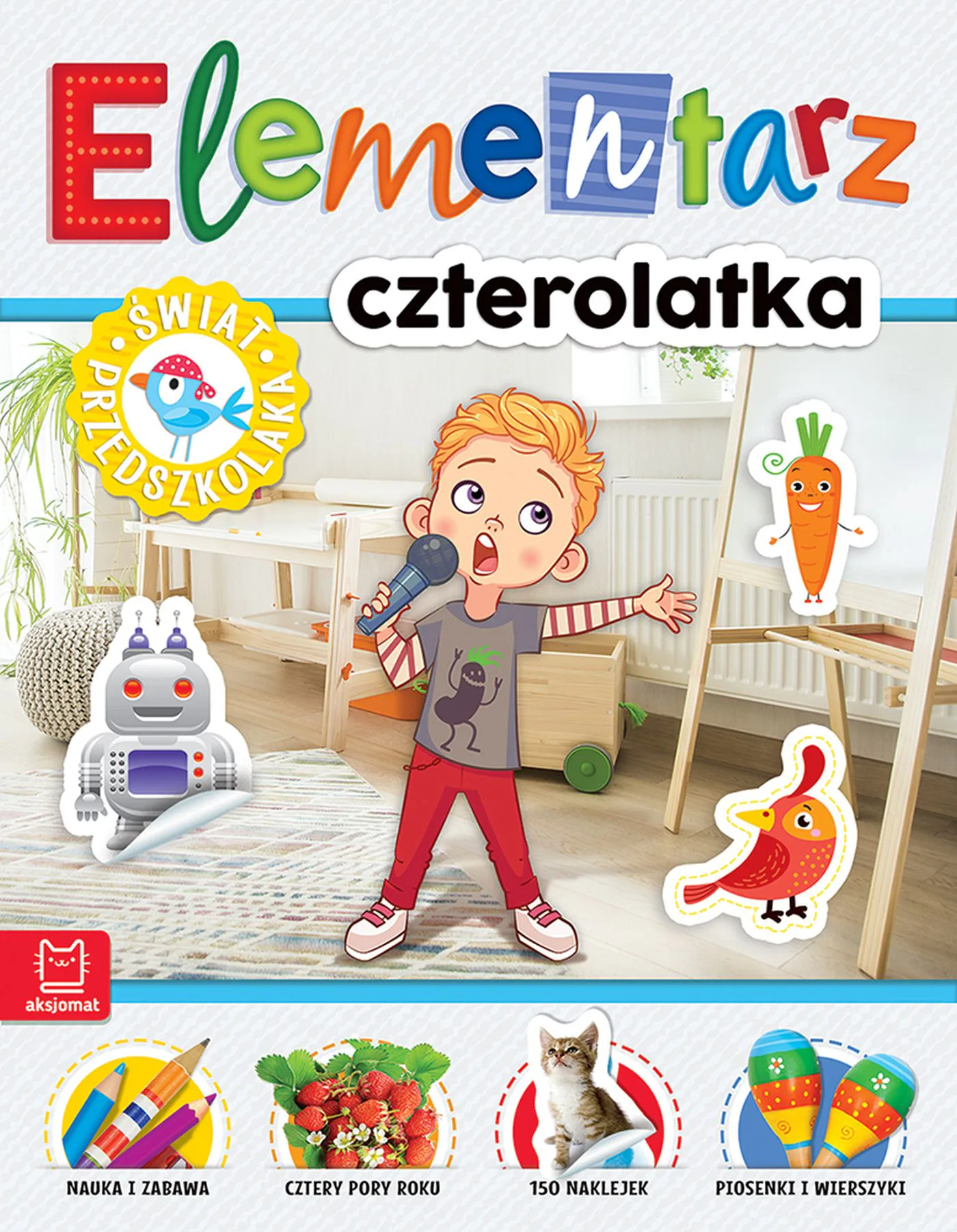 Okładka: Elementarz 4 LATKA czterolatka EDUKACYJNA ćwiczenia zadania Z NAKLEJKAMI