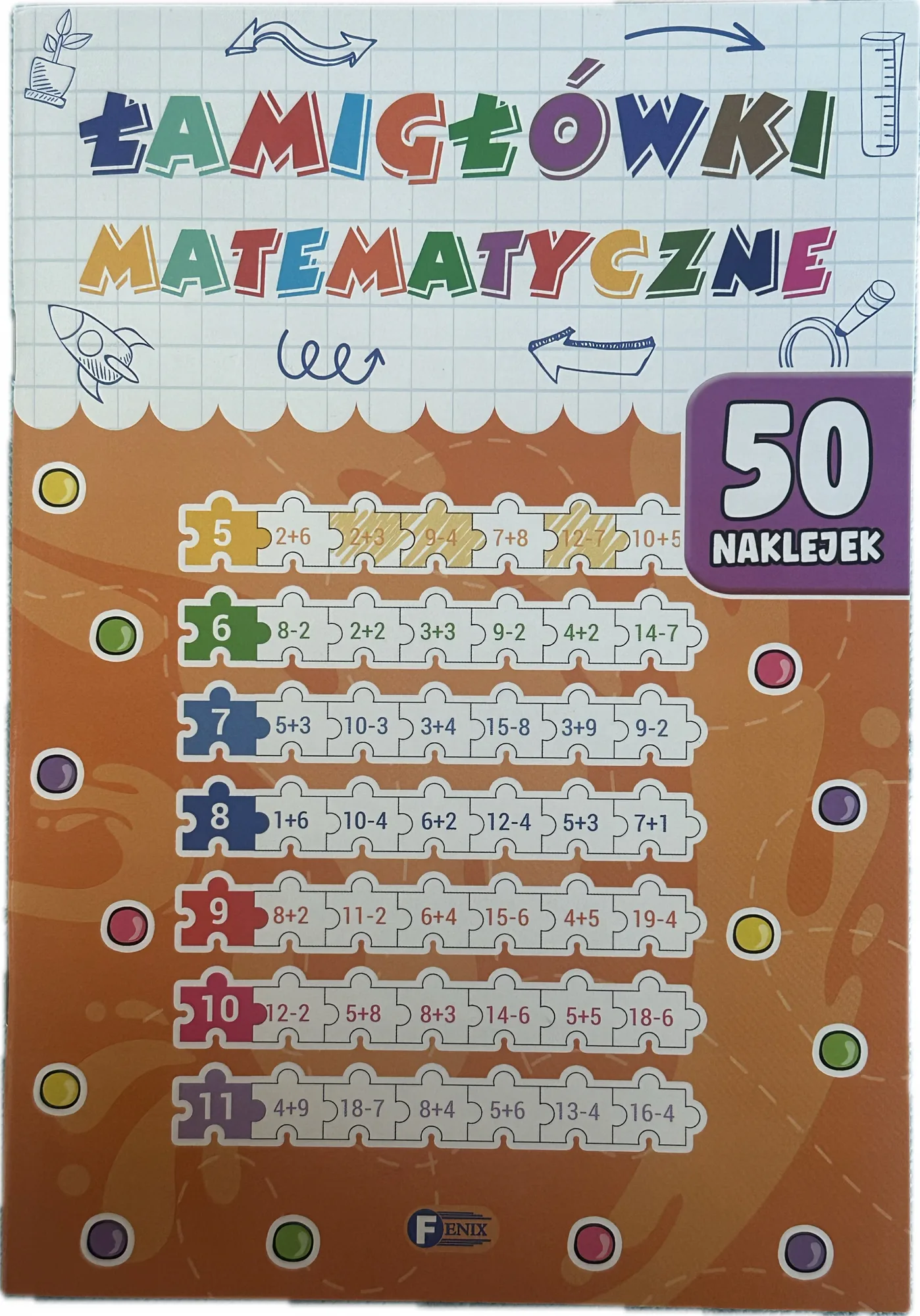 Okładka: książeczka edukacyjna karty pracy 7 8 9 LAT łamigłówki matematyczne kl. 1 3