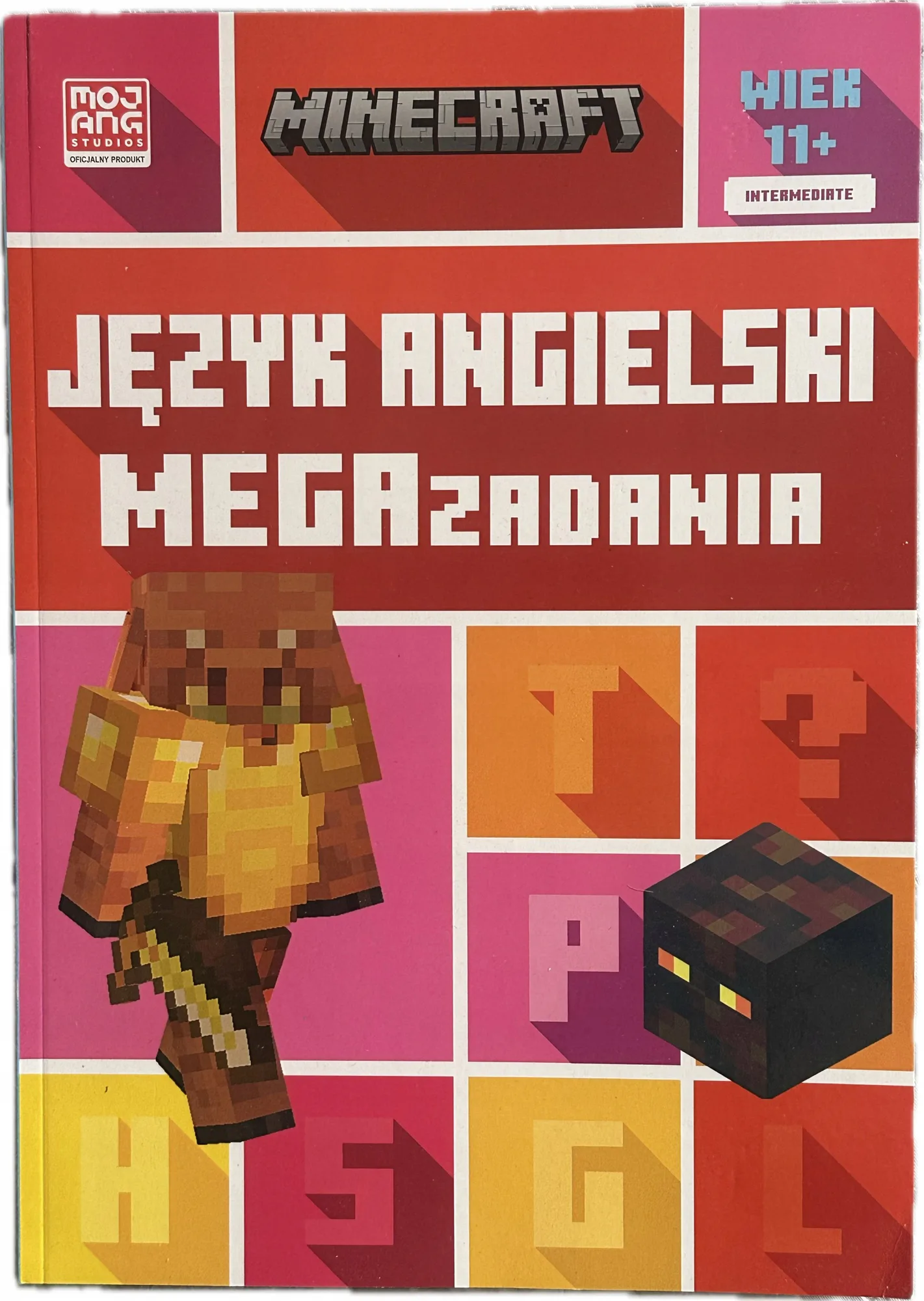 Okładka: Język angielski 11 12 13 lat mega zadania odpowiedzi minecraft 11+