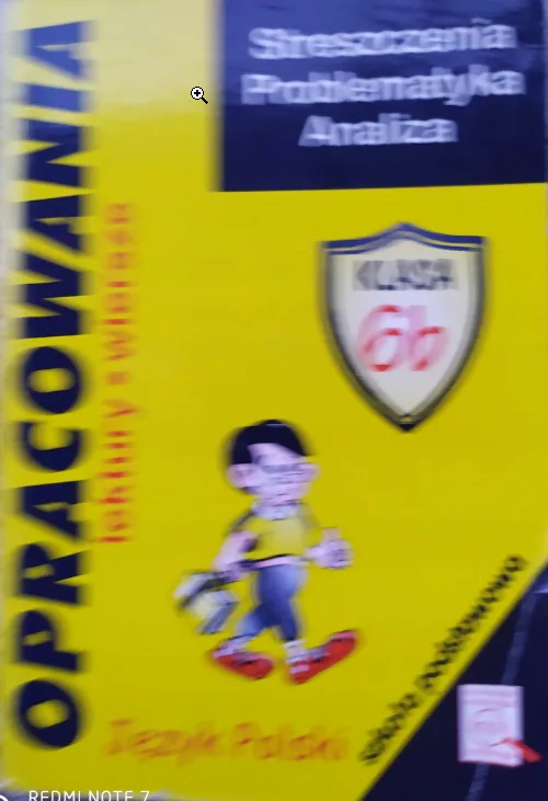 Okładka: ŚCIĄGA KLASA 6 B opracowania lektur streszczenia ANALIZY problematyka